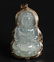 Chinese Seated Guanyin Icy Jadeite Pendant 18K - 4