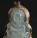 Chinese Seated Guanyin Icy Jadeite Pendant 18K - 5