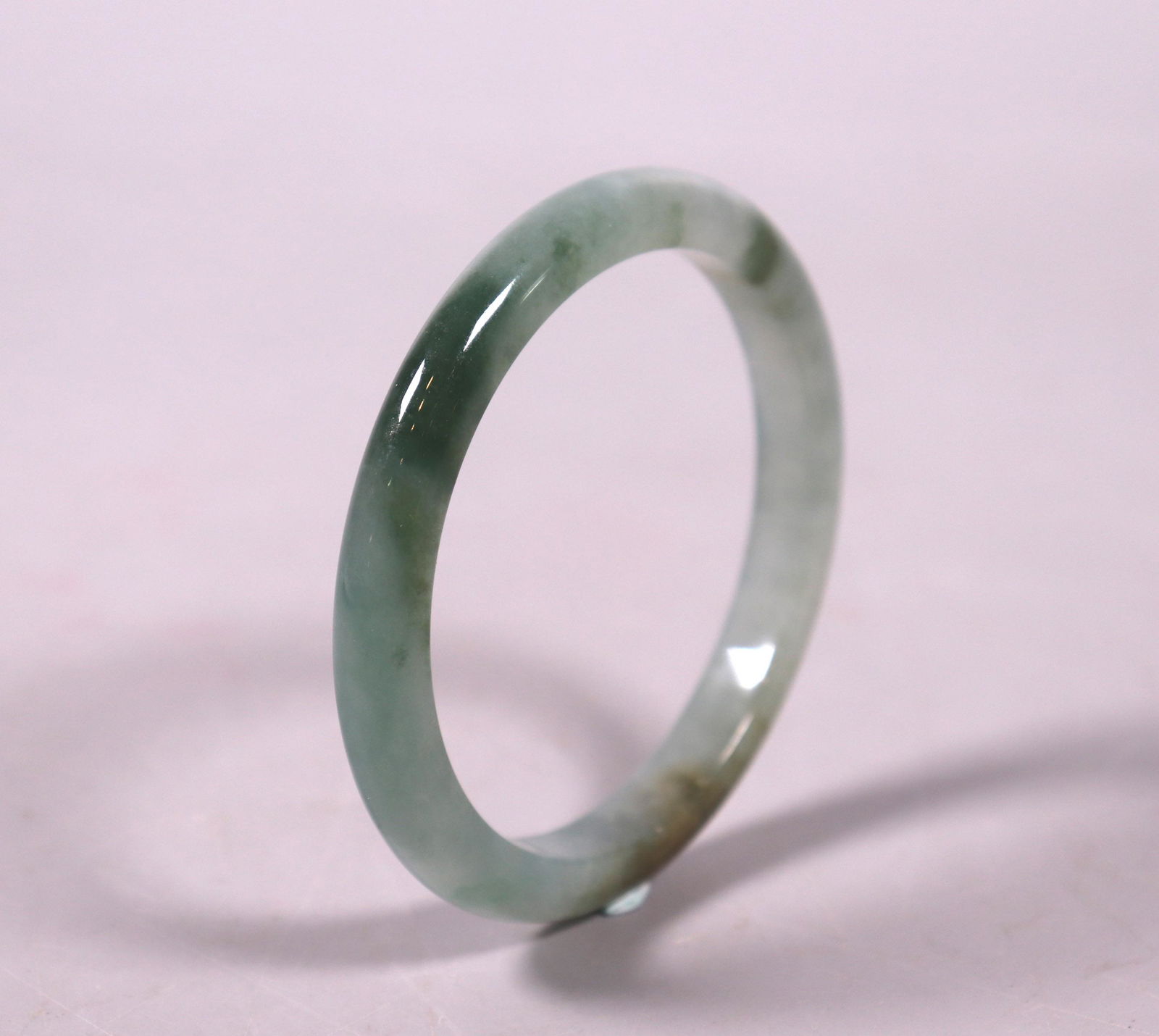 GIA Certified Natural Gray Green Jadeite Bangle (1 of 9)
