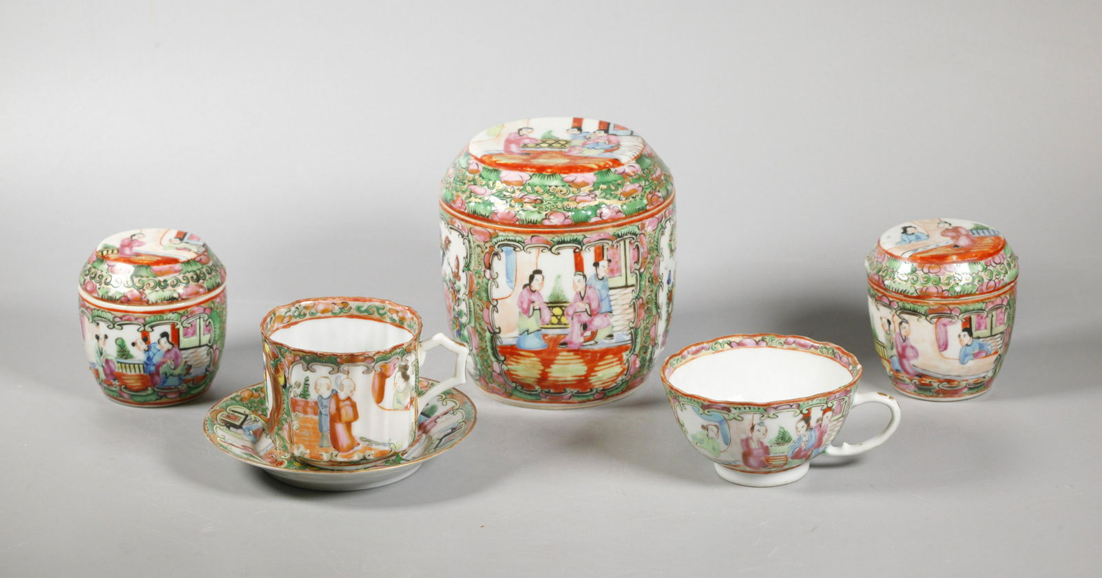 6 Chinese Rose Mandarin Enameled Porcelains (1 of 10)