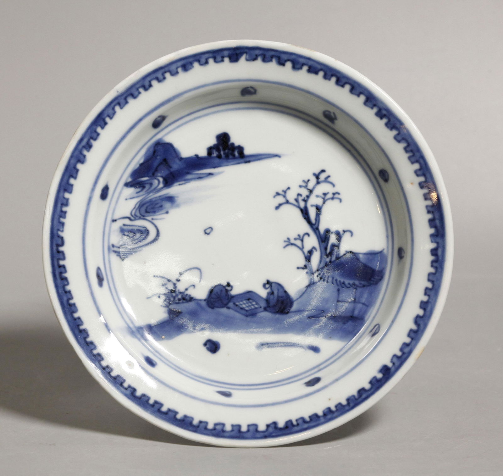Chinese 17 C Blue & White Porcelain Plate (1 of 5)