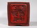 Chinese Hard Wood Barrel Stool; 2 Red Compo Items - 5