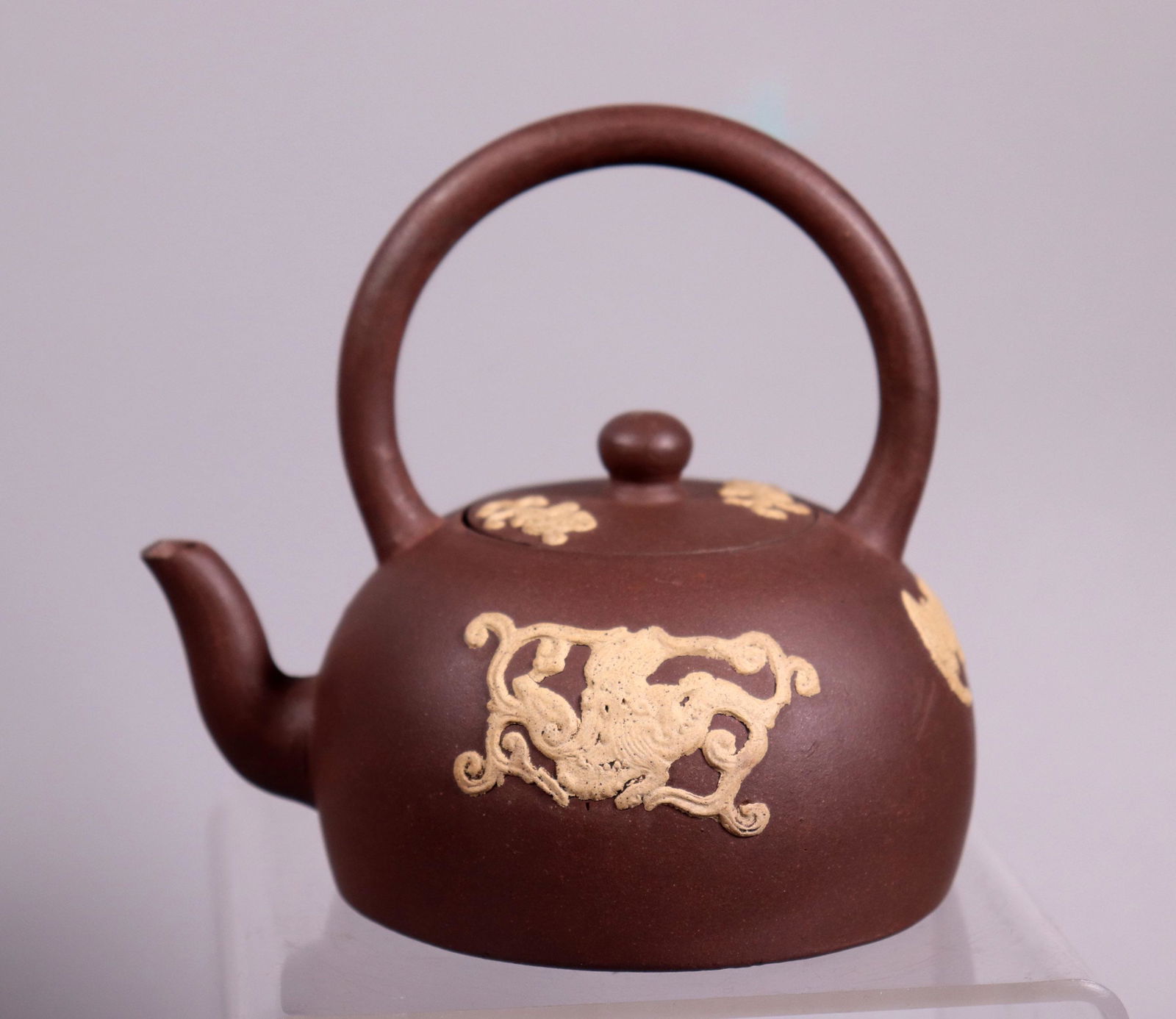 Chinese 19 C Yixing Teapot Light Clay Designs (1 of 6)