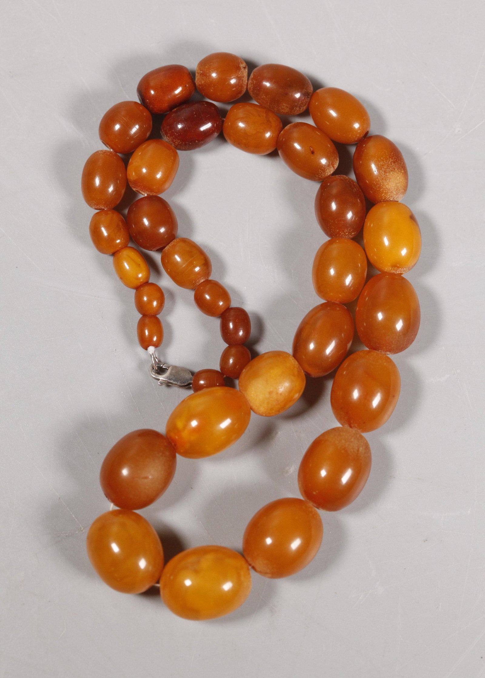 Butterscotch Amber Bead Necklace; 32.9G (1 of 6)
