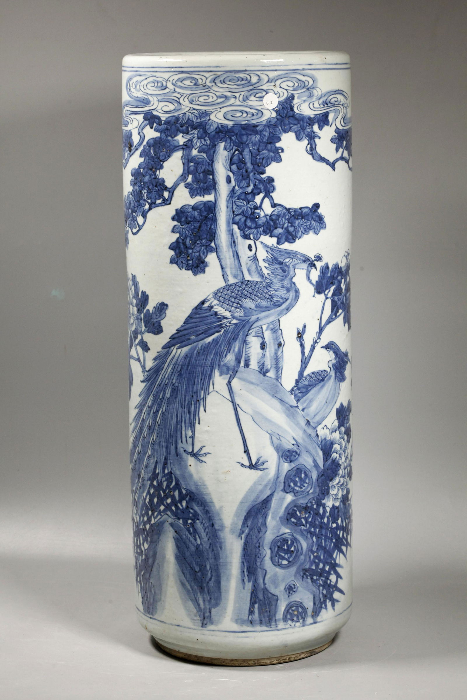 Chinese Qing Blue & White Porcelain Umbrella Stand (1 of 8)