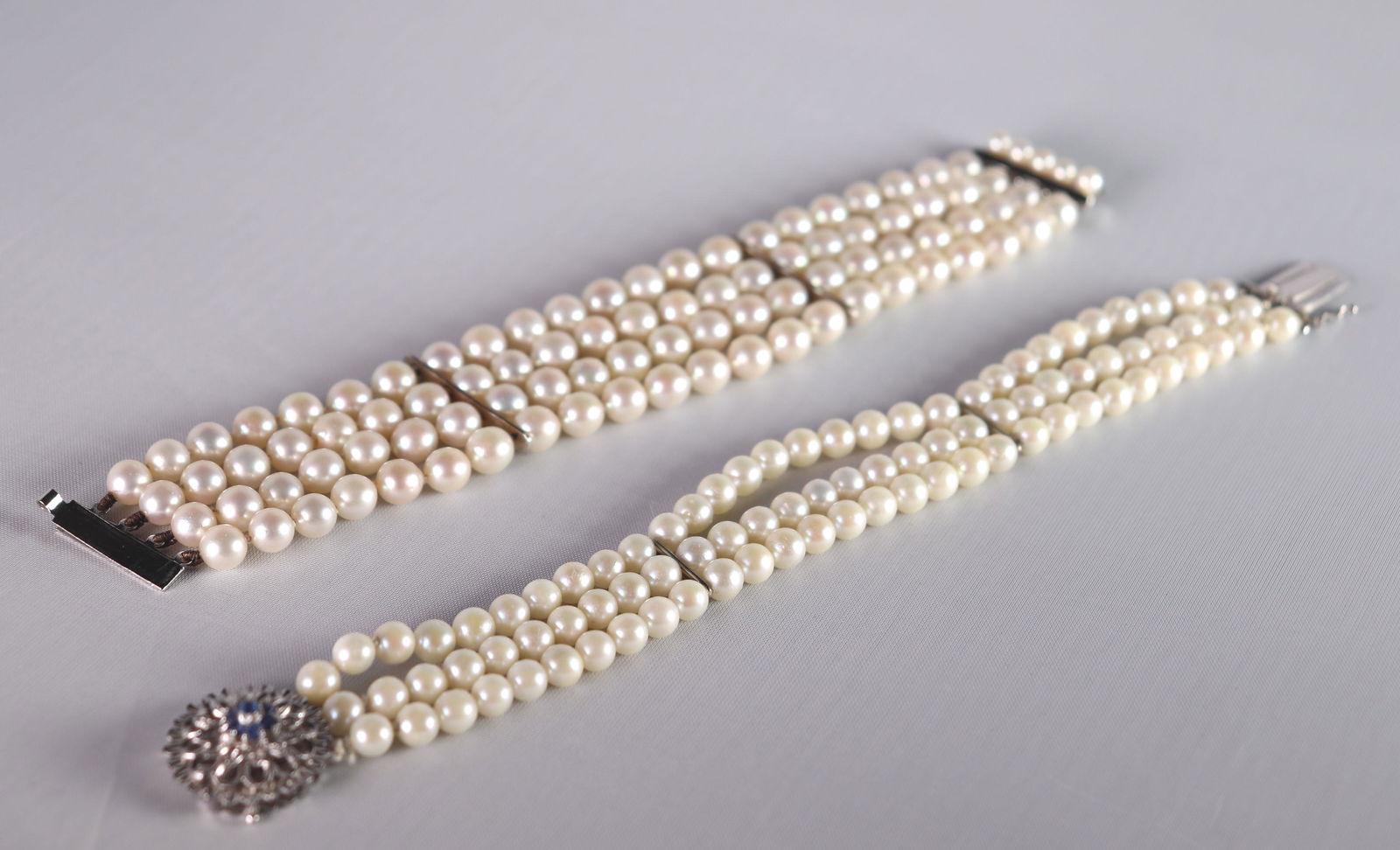 4 Strand 14K Pearl Bracelet; 3 Strand 18K Bracelet (1 of 6)