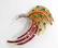 Modernist Bird of Paradise Gem & Diamond 18K Pin