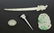 4 Antique Chinese Jades; Hairpin Pendant & Button