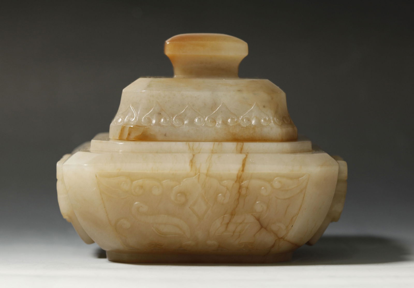 Chinese Octagonal Pale Celadon Jade Incense Burner (1 of 7)