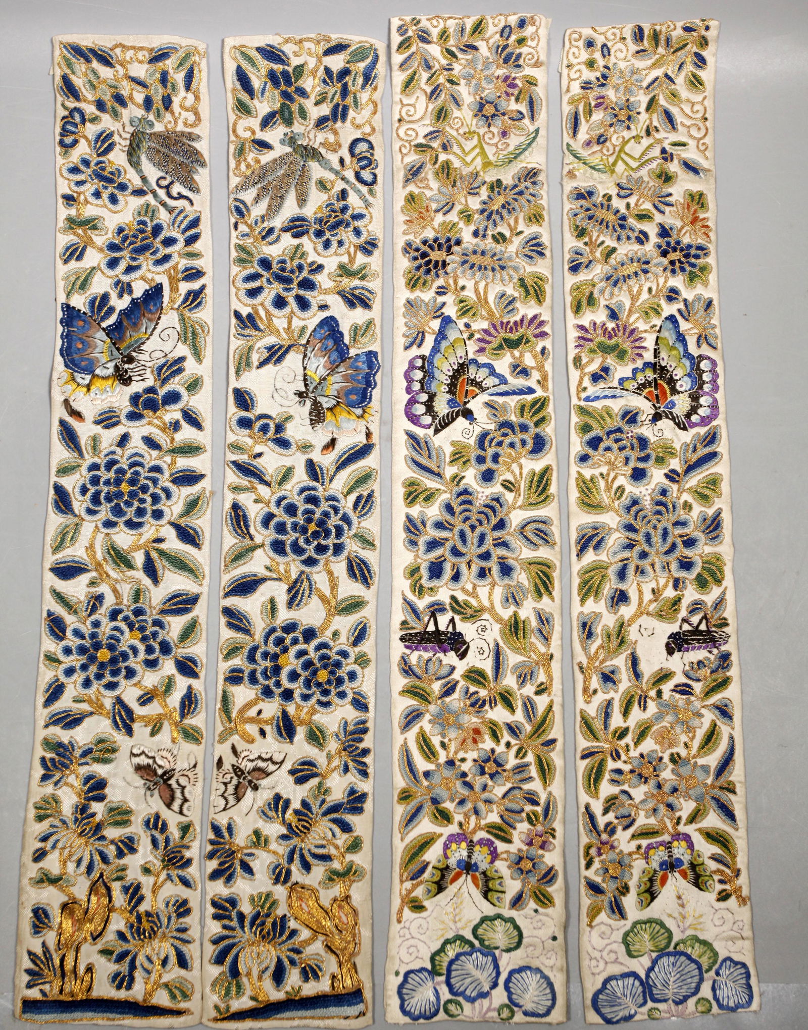 2 Pr Chinese 19 C Gold Embroidery Sleeve Bands (1 of 10)