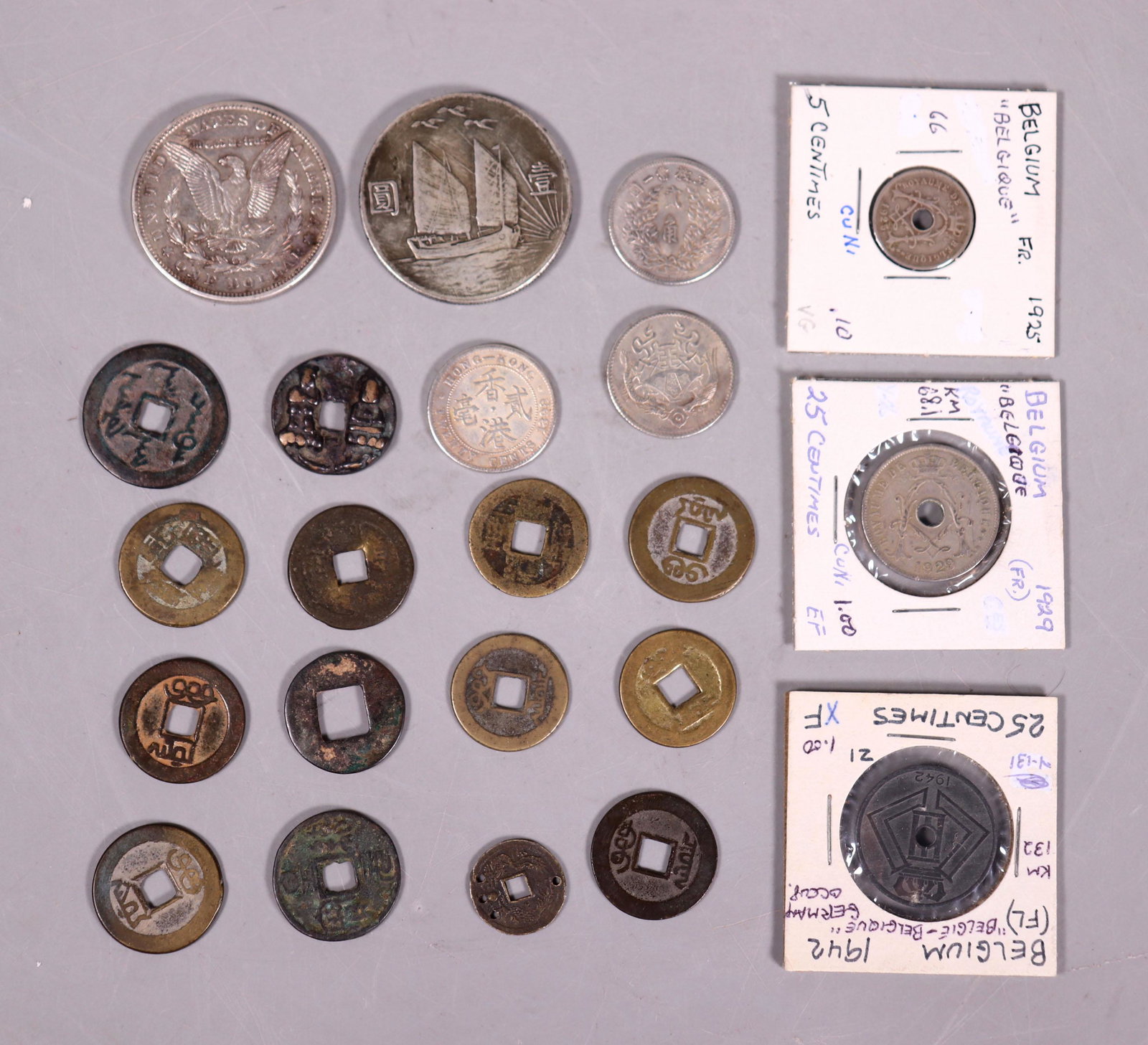 22 Coins; 18 Chinese; 1 Morgan 1921 Dollar (1 of 7)
