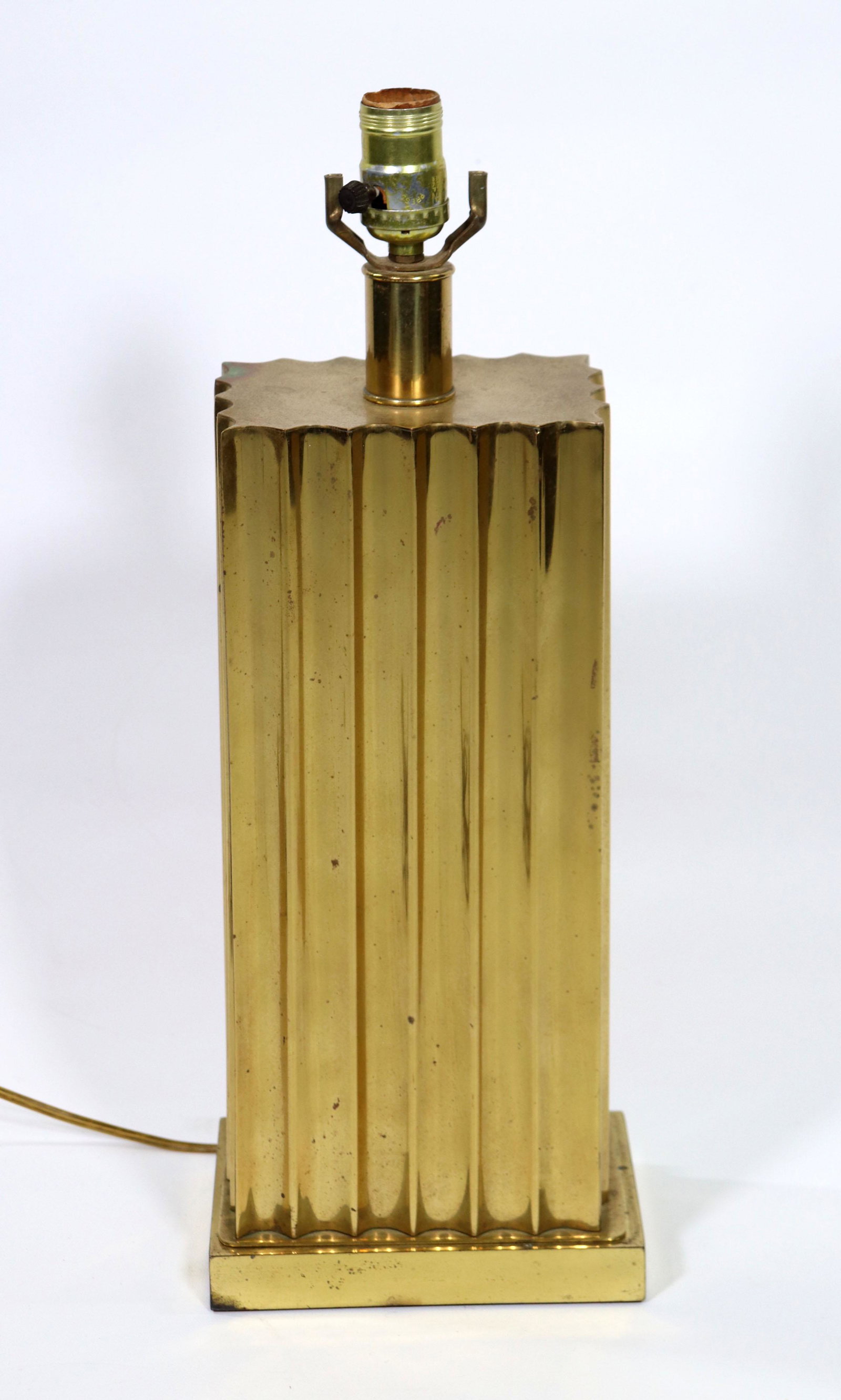 Vintage Neo-Classical Brass Column-Ribbed Lamp (1 of 5)