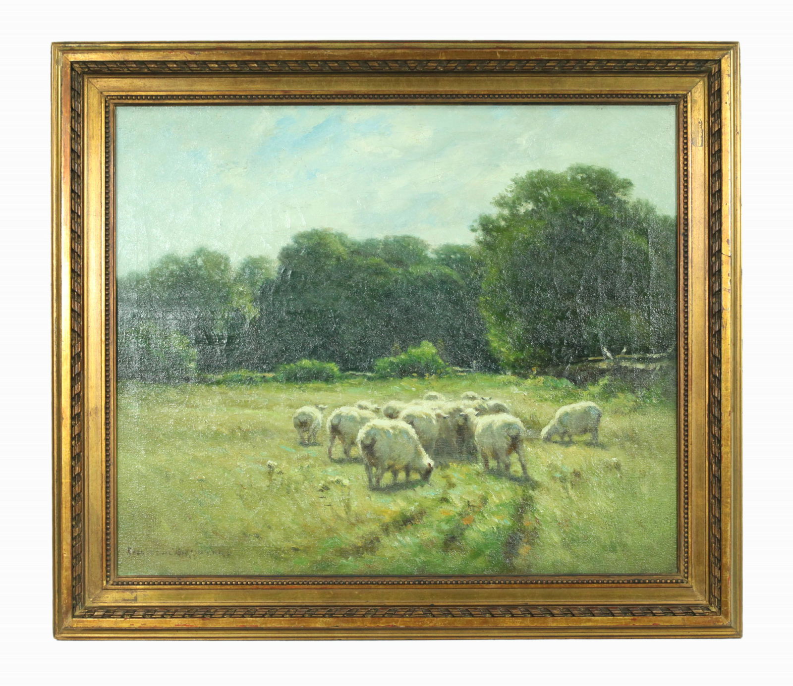 Carlton Wiggins; "Sheep Grazing" Oil on Canvas (1 of 9)