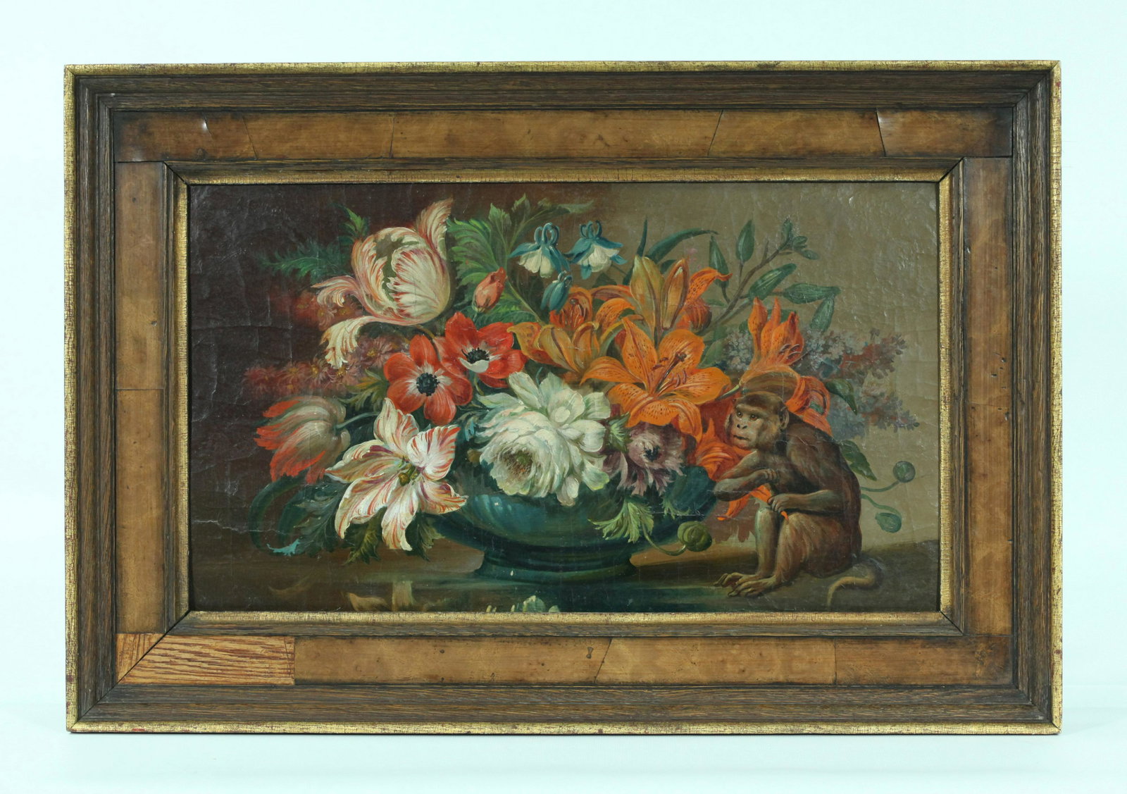 Old Master 17/18 C Painting; Flowers & Monkey (1 of 6)