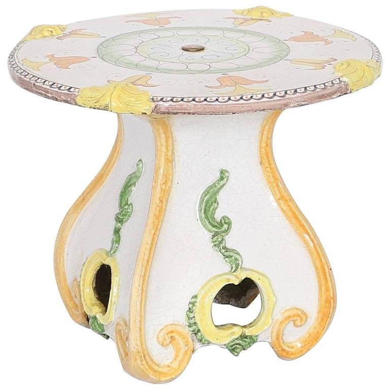 Vintage Italian Majolica Side Table (1 of 5)