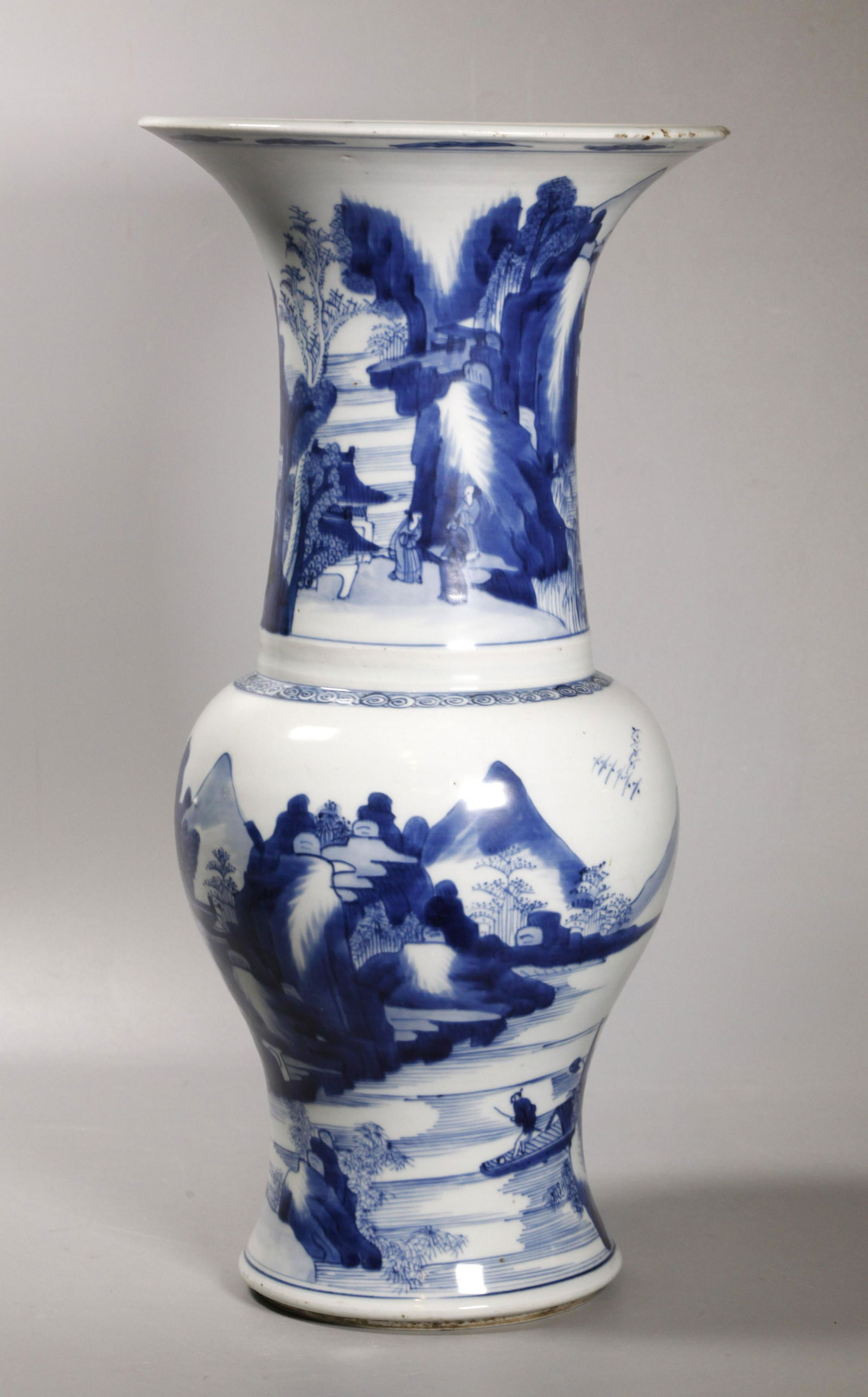 Chinese Blue & White Porcelain Phoenix Tail Vase (1 of 6)