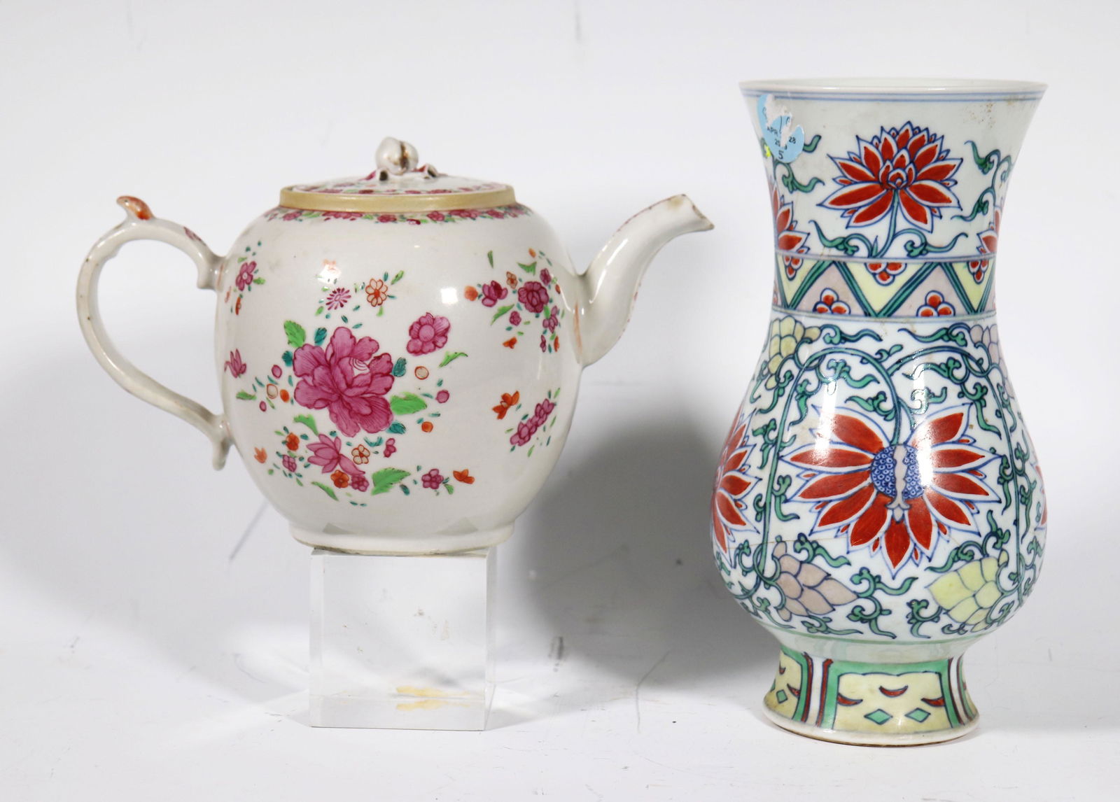 Chinese Qing Teapot & Doucai Porcelain Vase (1 of 7)