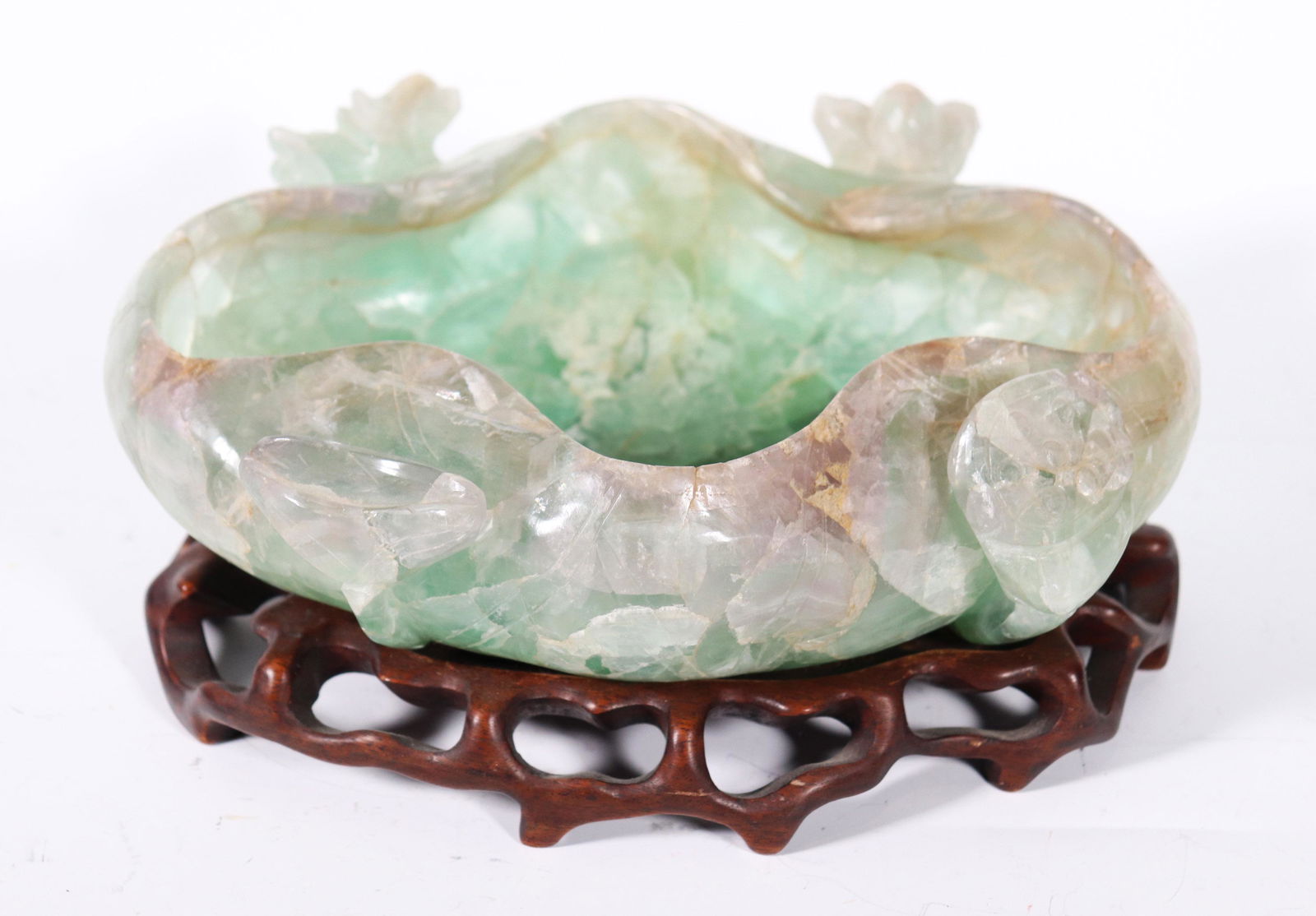 Chinese Qing Green Quartz Crystal Lotus Brush Wash (1 of 6)