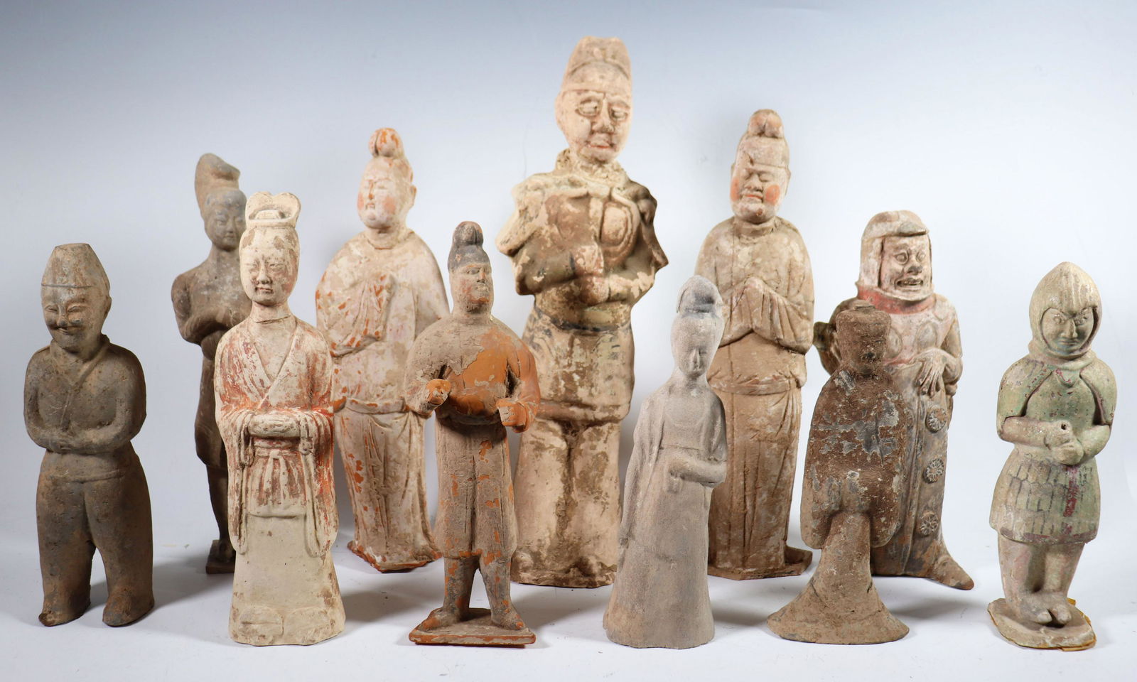 11 Chinese Tang & Han Kiln Fired Figures (1 of 8)