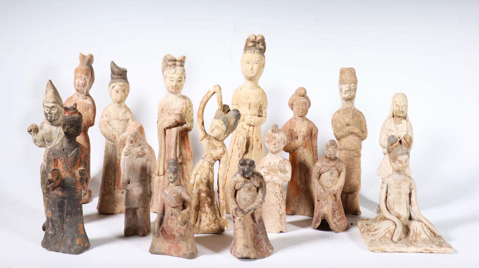 16 Chinese Tang & Han Kiln Fired Figures (1 of 9)