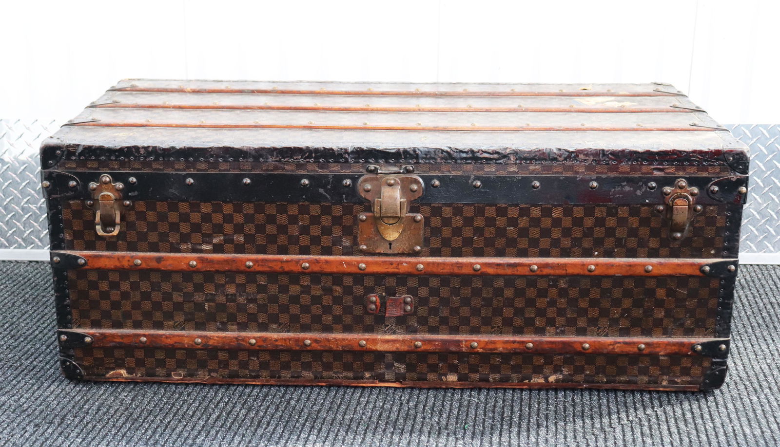Antique Louis Vuitton Trunk Basket Weave Stencil (1 of 15)