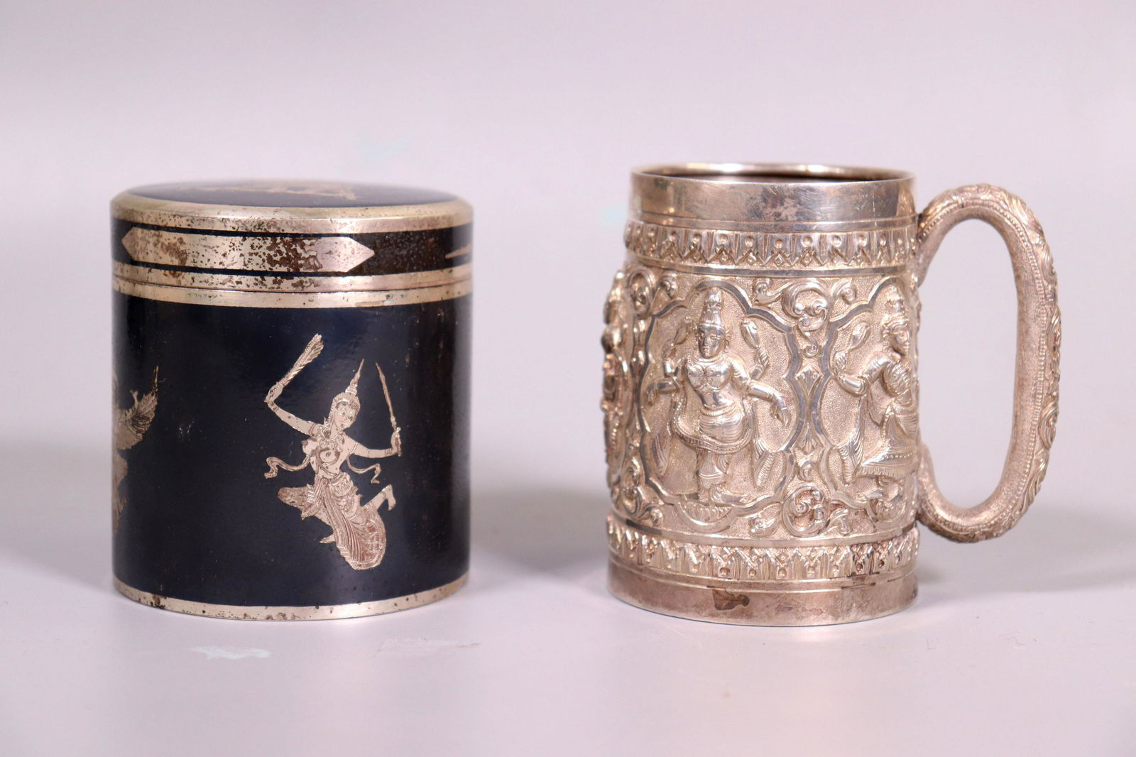 India Silver Tankard 1895; Thai Sterling Round Box (1 of 10)