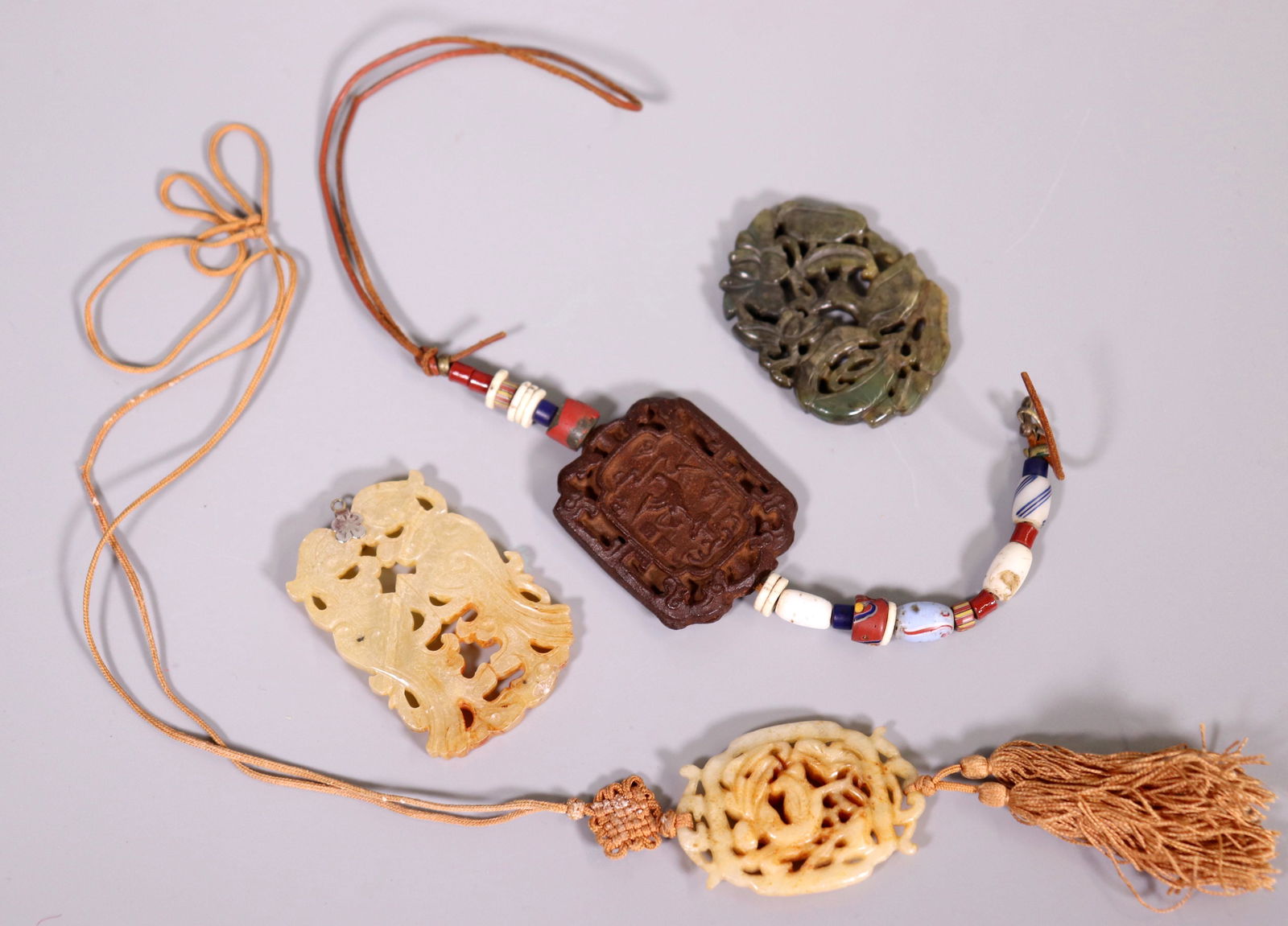 3 Chinese Hardstone Pendants; Chengxiang Plaque (1 of 7)