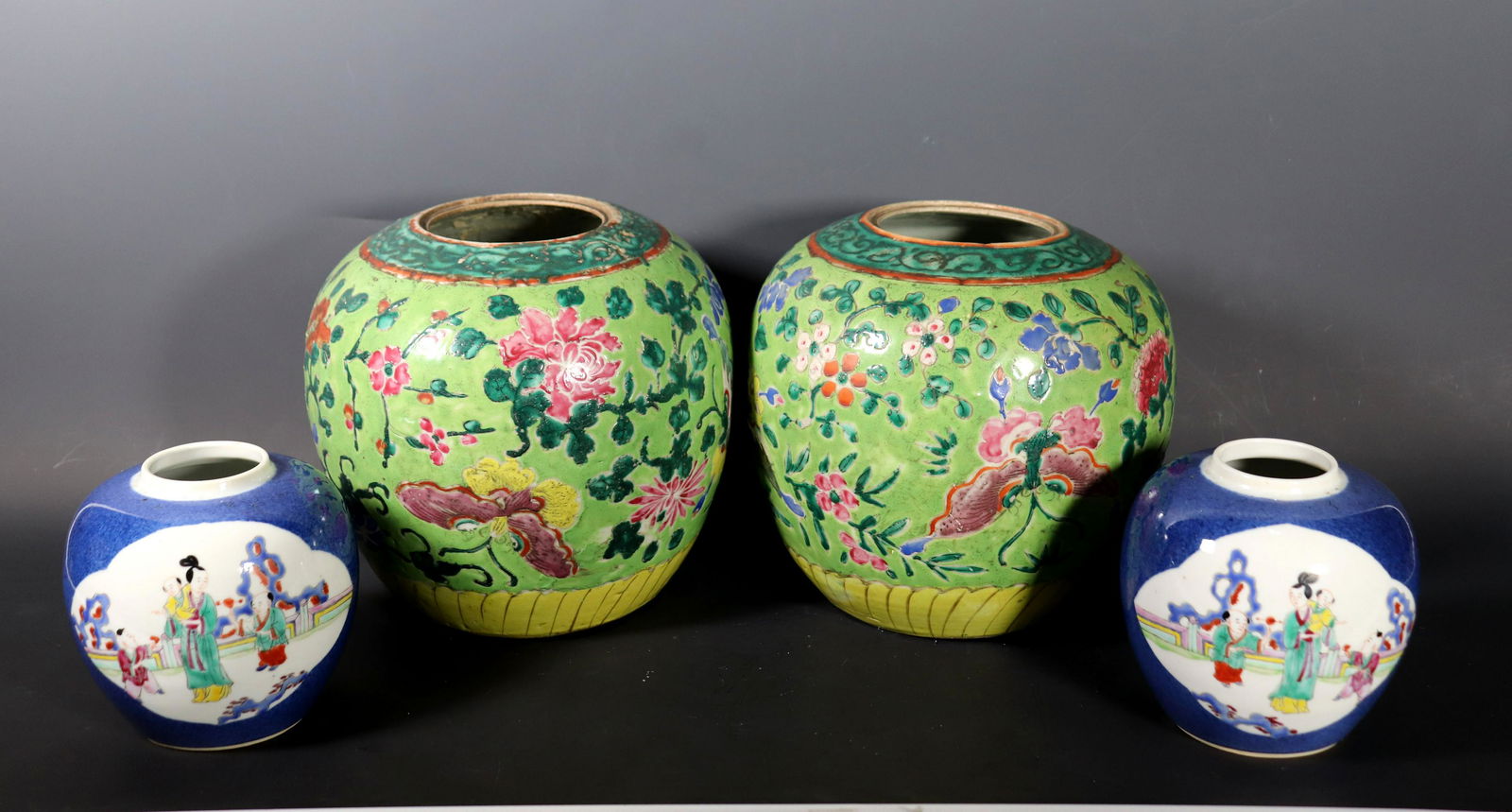 Pr Chinese Straits Jars; Pr Powdered Blue Jars (1 of 10)