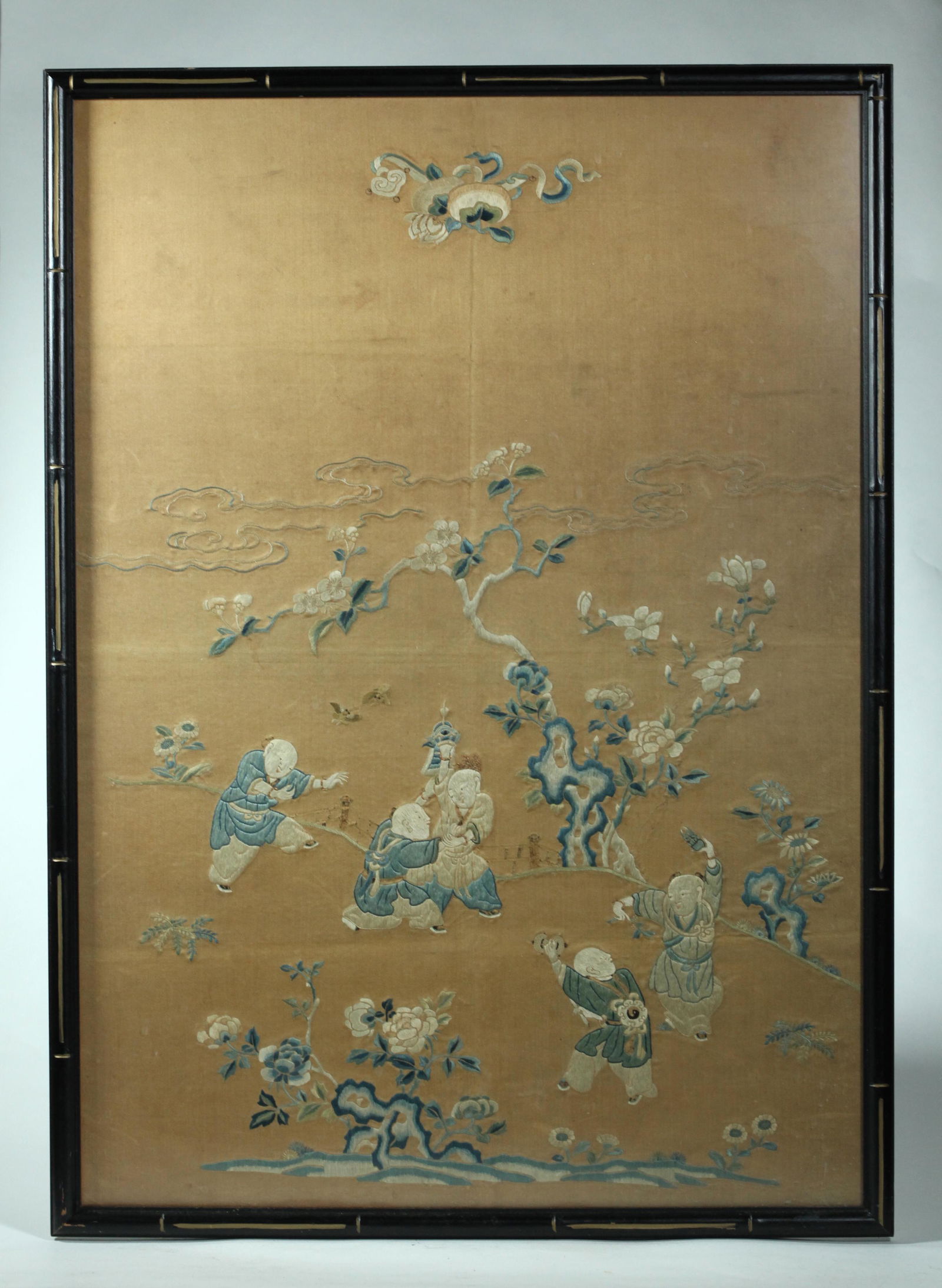 Chinese 18/19 C Silk Embroidered Boys Panel (1 of 5)