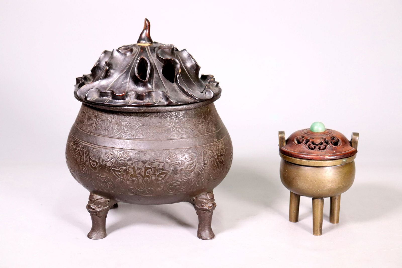 2 Chinese Ming / Early Qing Bronze Incense Burners (1 of 9)