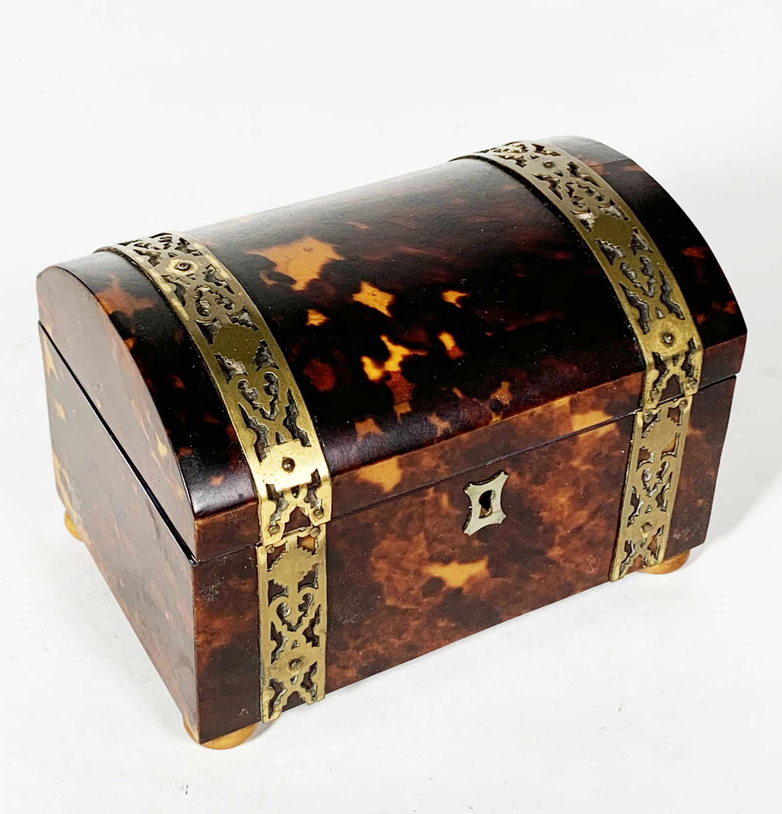 European 19 C Tortoise Shell Jewelry Box (1 of 4)