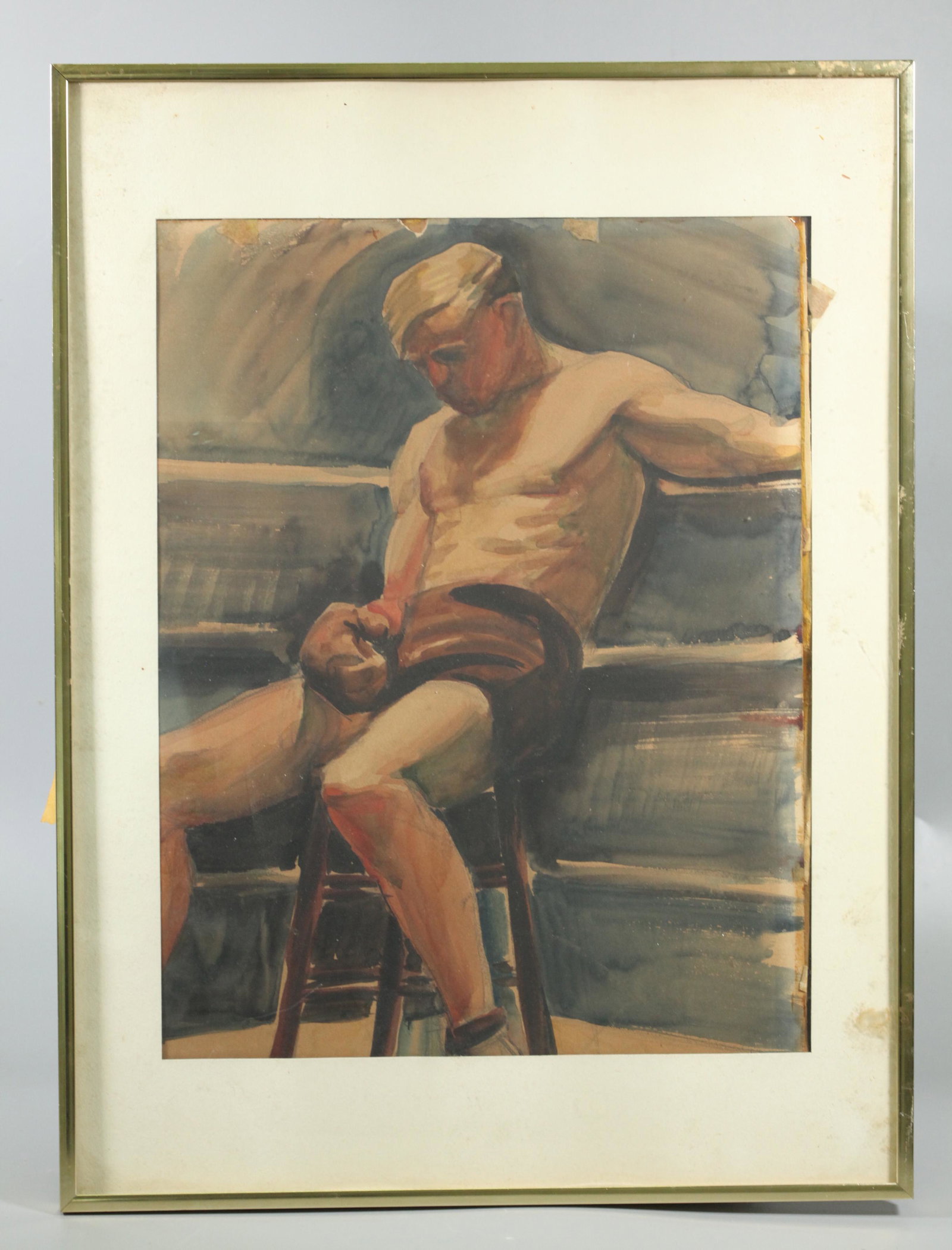 Boxing Break; Watercolor Signed Siegel (1 of 5)