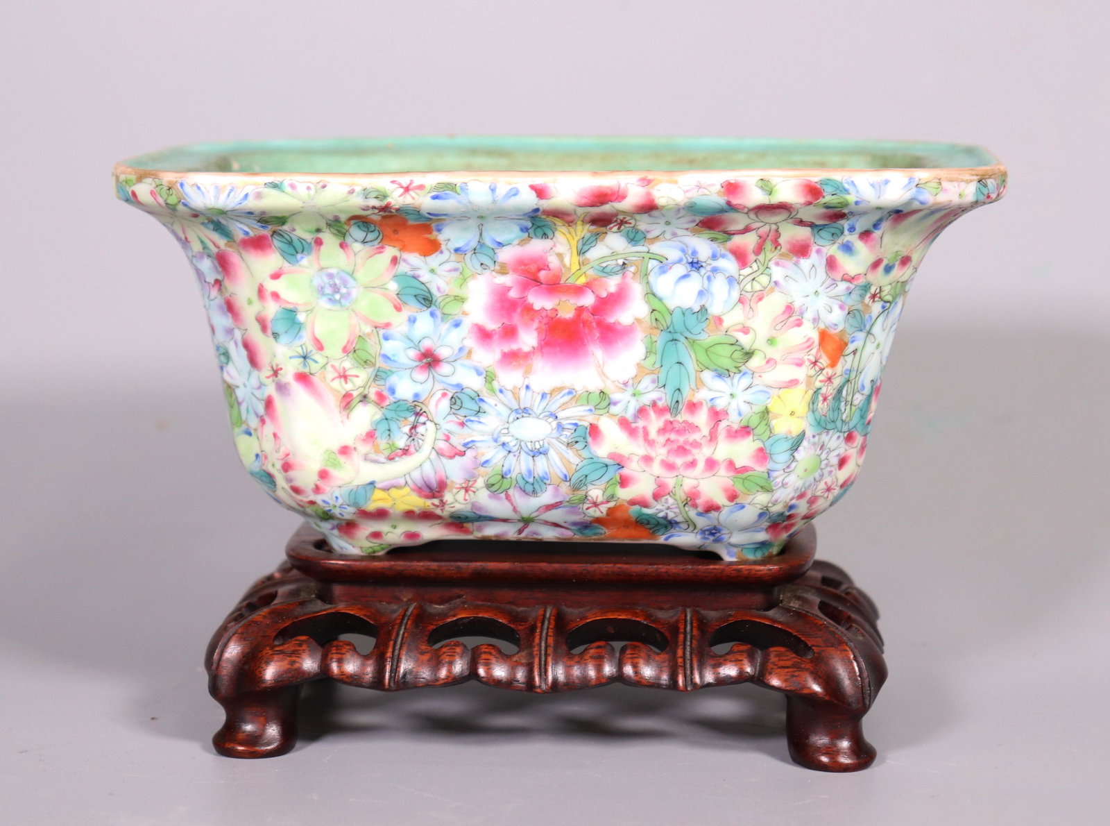 Chinese Qing Mille Fleur Enamel Porcelain Planter (1 of 7)