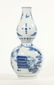 Chinese Blue & White Porcelain Double Gourd Vase - 2