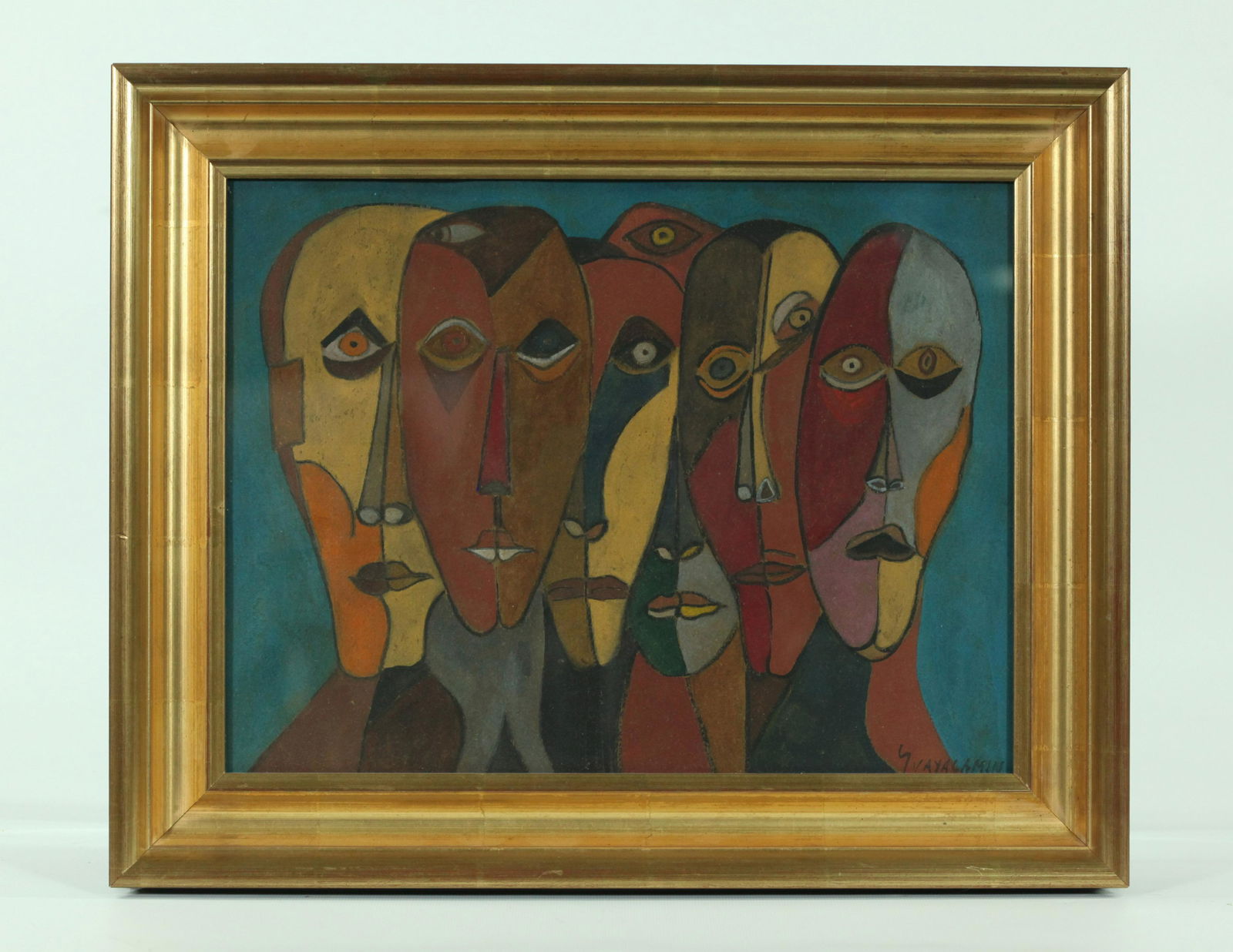 "Heads" Mixed Media Board (1 of 4)