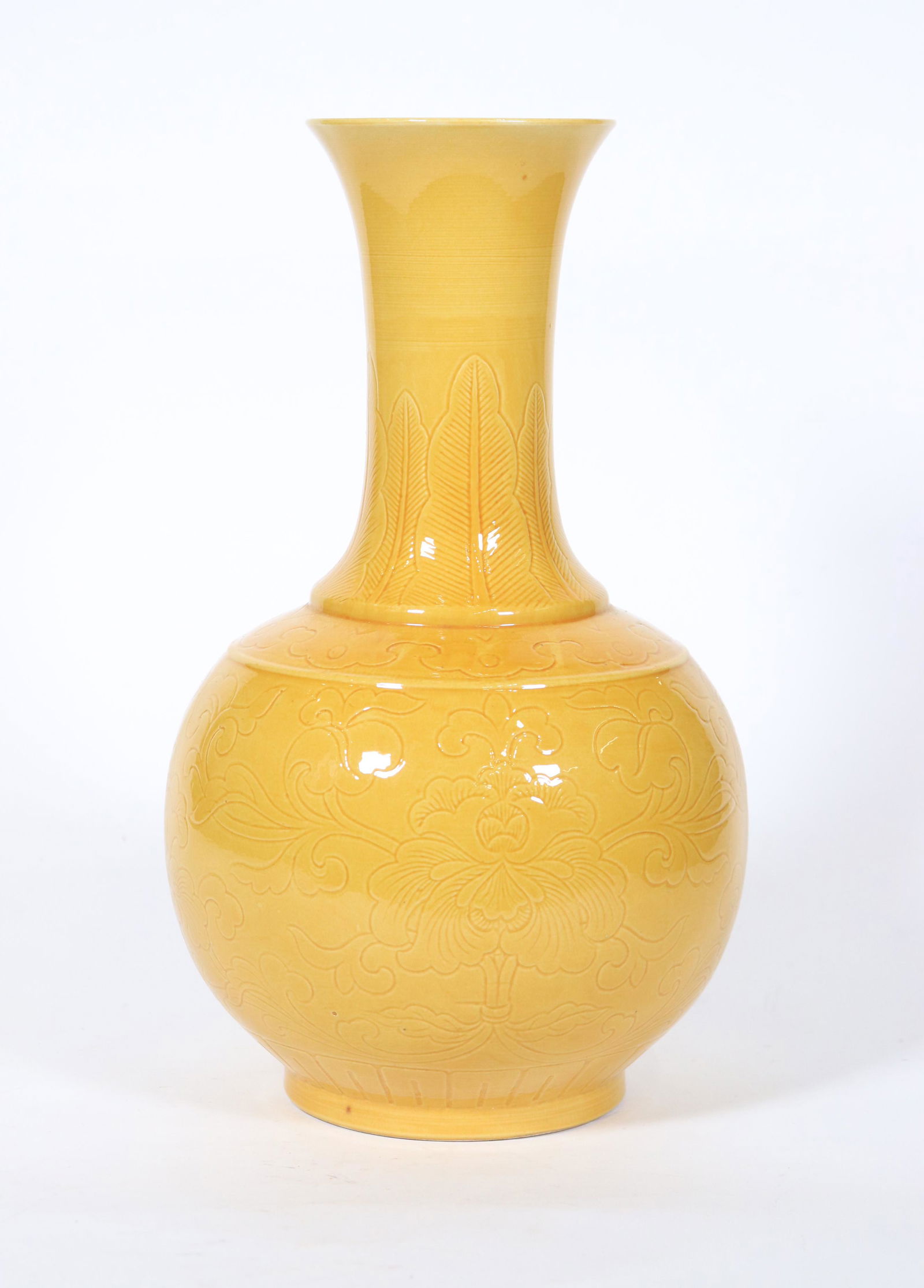 Chinese Incised Yellow Glaze Biscuit Porcelain (1 of 5)