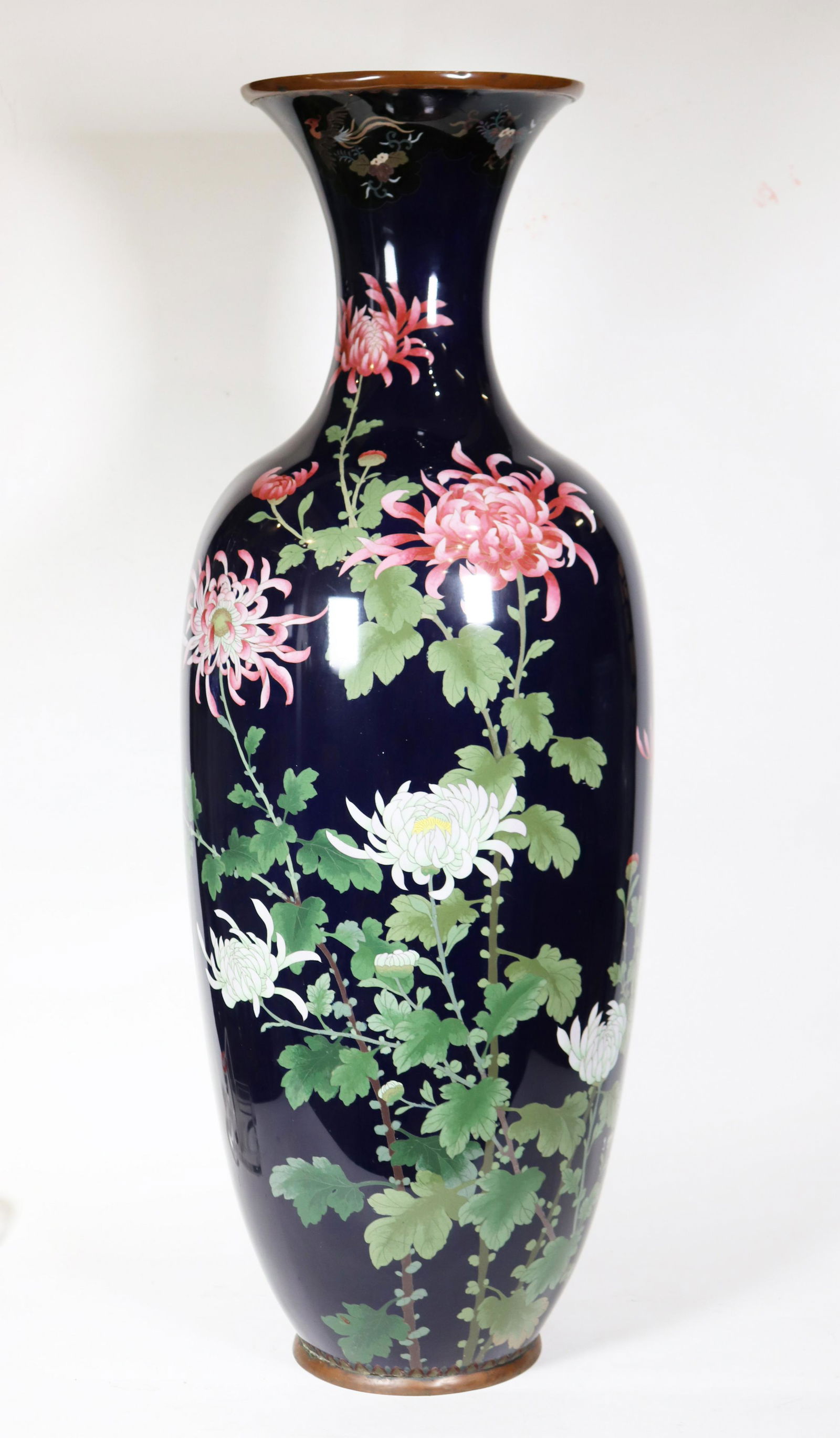 Large Japanese Cloisonne Chrysanthemum Vase (1 of 6)