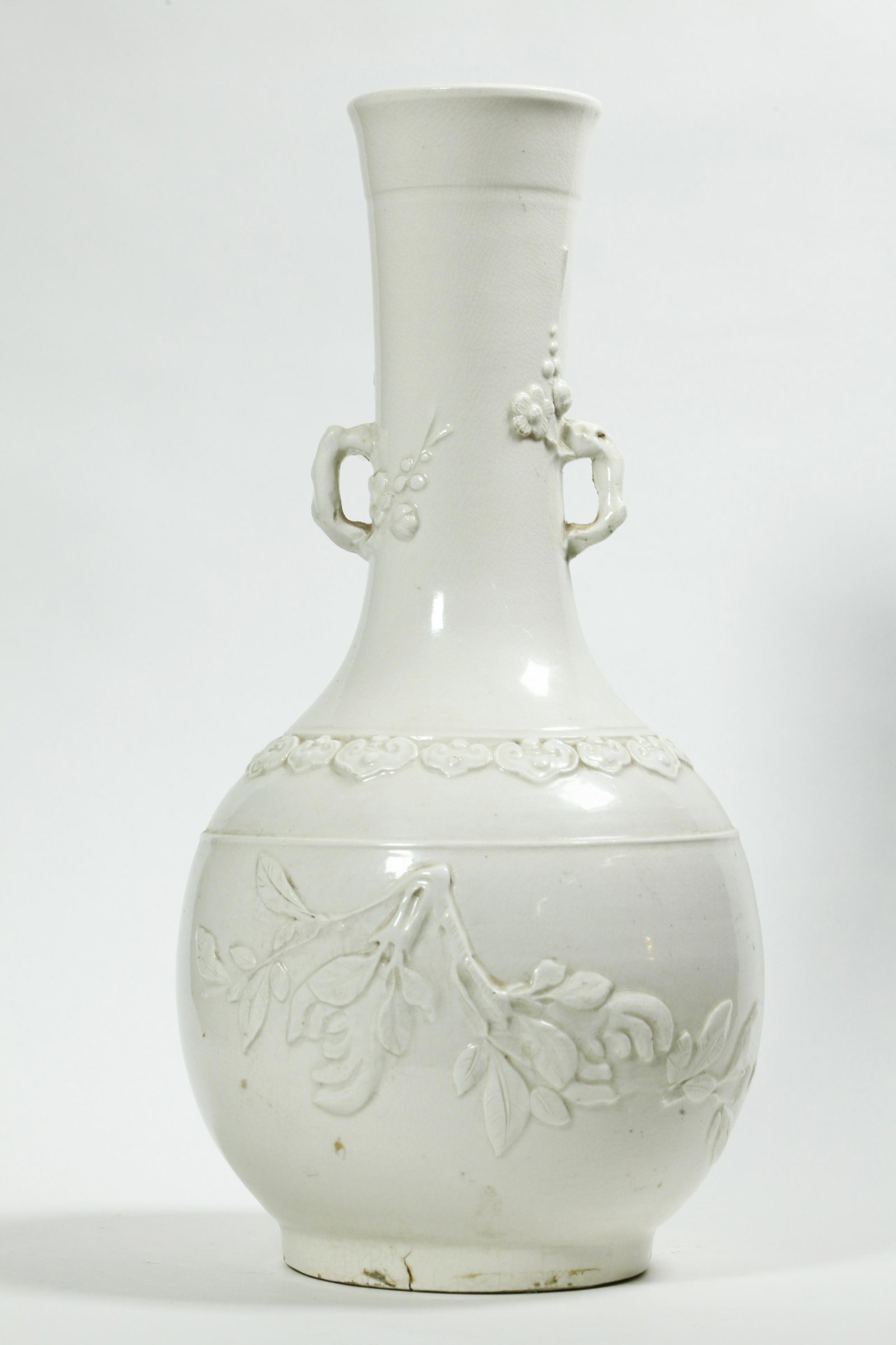 Chinese Qing Blanc de Chine Porcelain Bottle Vase (1 of 5)