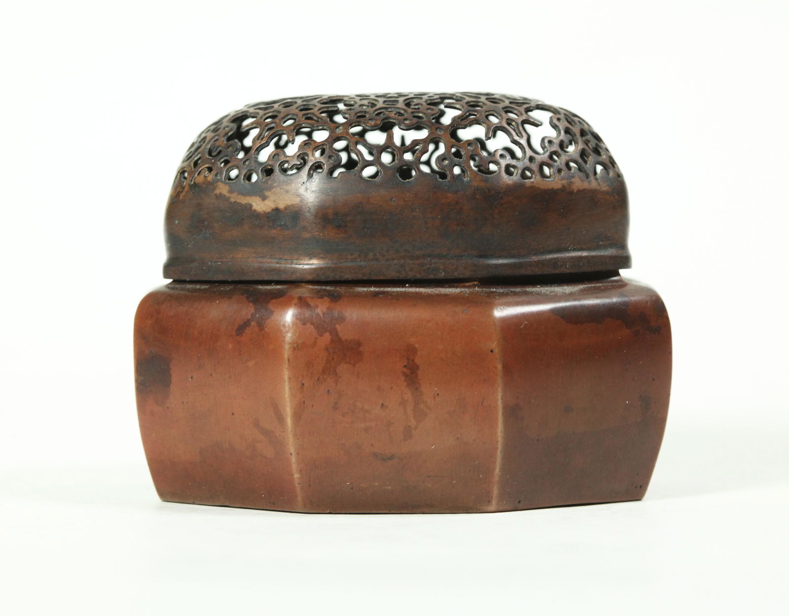 Chinese Octagonal Bronze Hand Warmer (1 of 6)