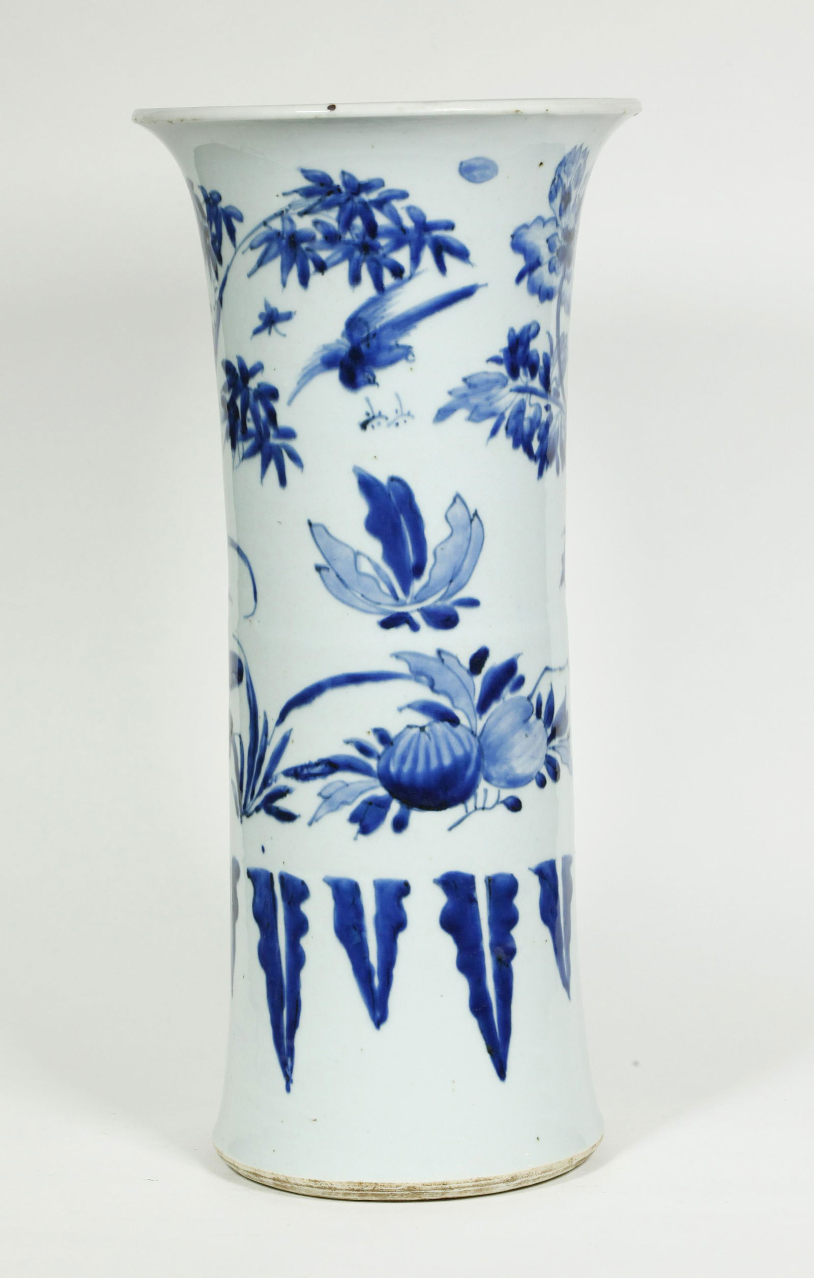 Chinese 17 C Blue & White Porcelain Gu Vase (1 of 5)