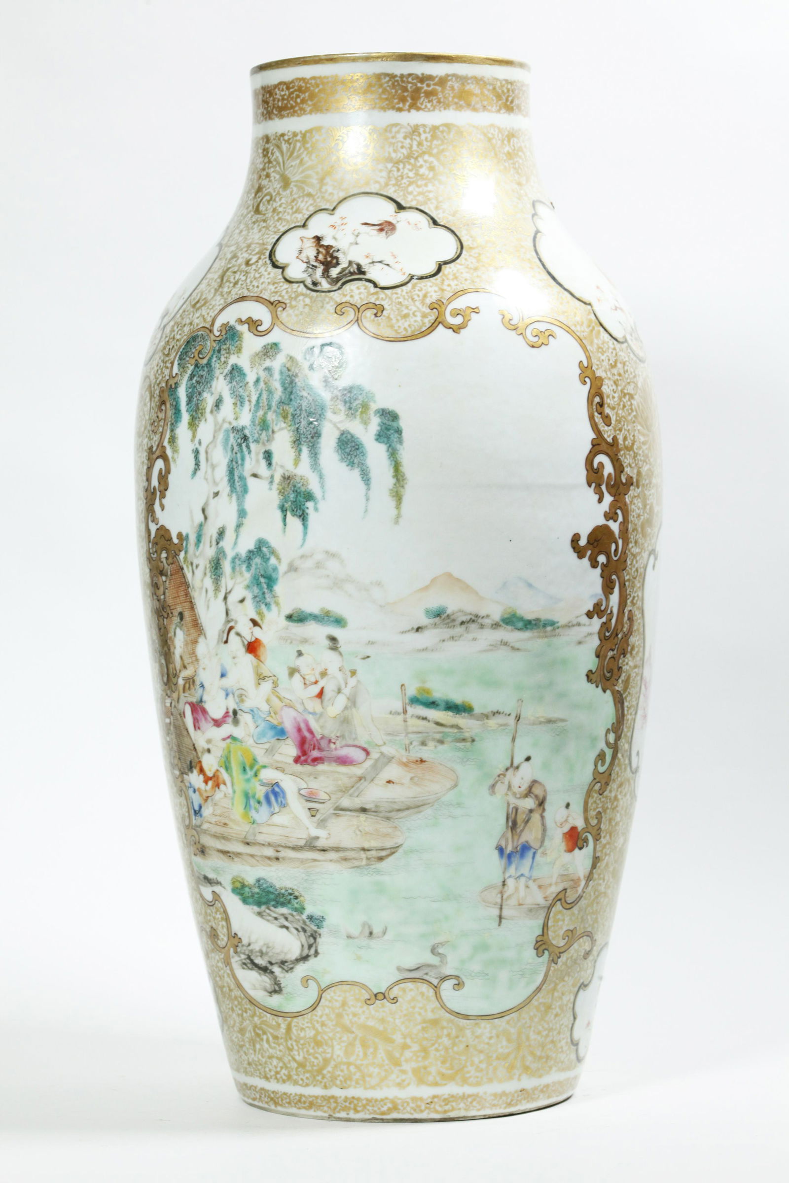 Large Chinese 18 C Famille Rose Porcelain Vase (1 of 5)
