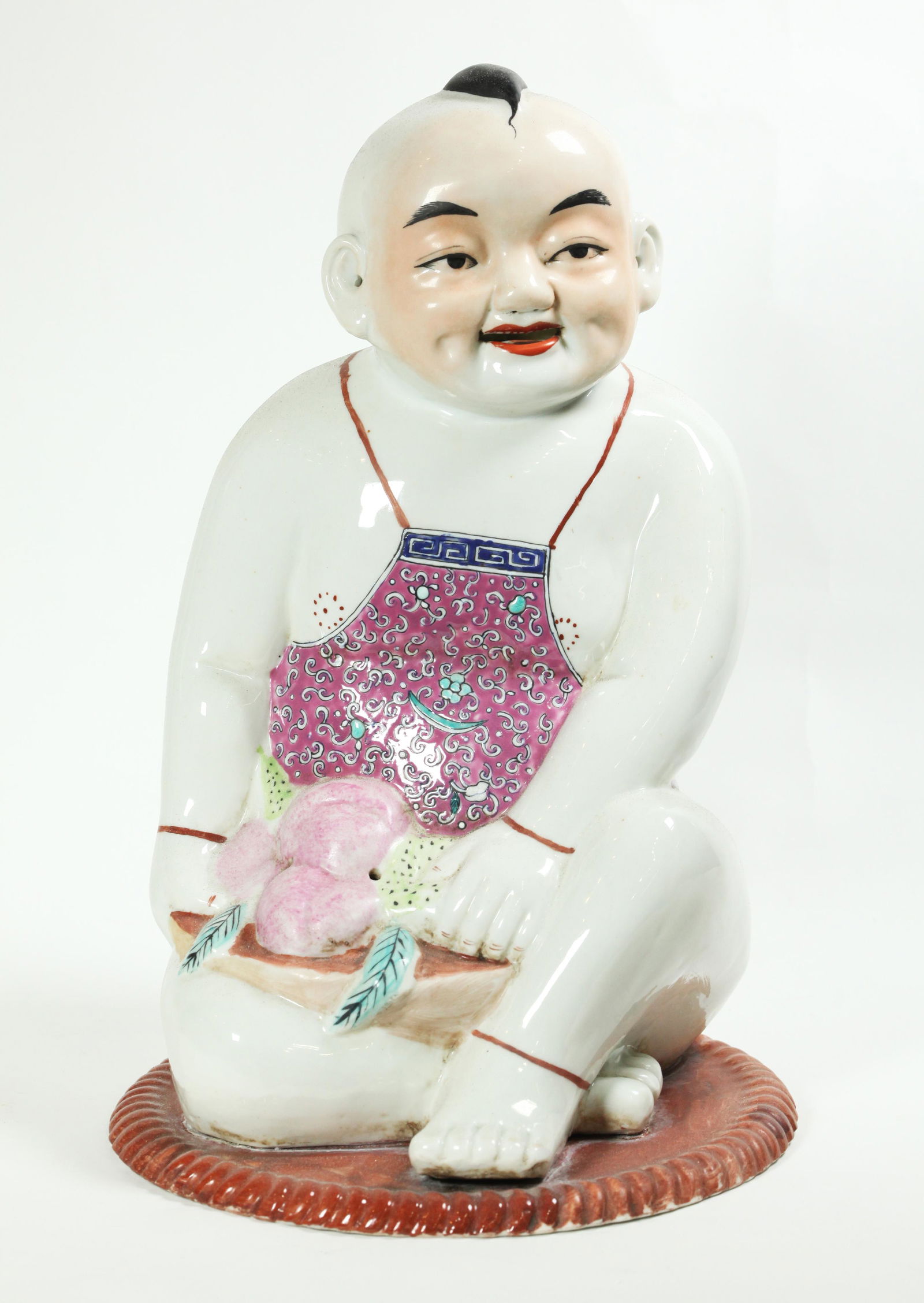 Chinese Enameled Porcelain Baby Boy & Peaches (1 of 6)