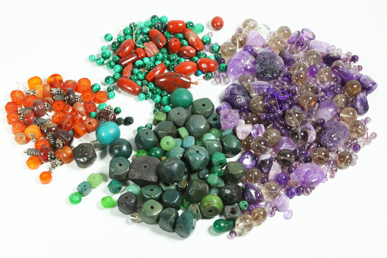 Group Chinese Antique Gemstone Lg Beads Wide Holes (1 of 5)
