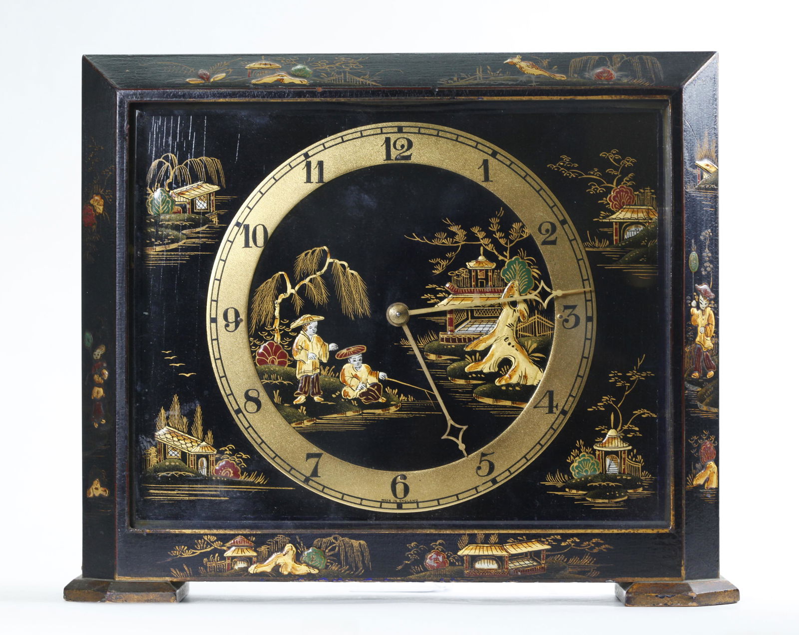 Chinoiserie English Lacquer Case, French Clock (1 of 5)