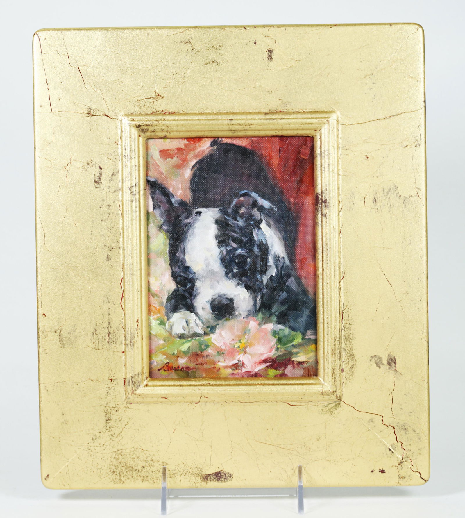 Mary Beacon; Dog Art Oil, Boston Terrier Puppy (1 of 6)