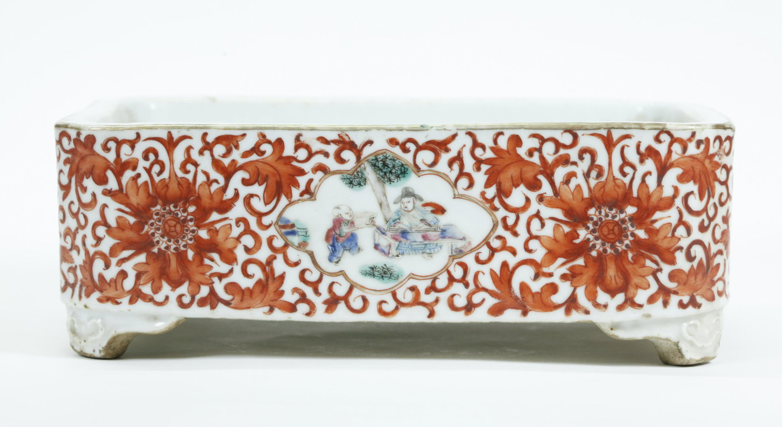 Chinese 19 C Enamel Porcelain Rectangular Planter (1 of 5)