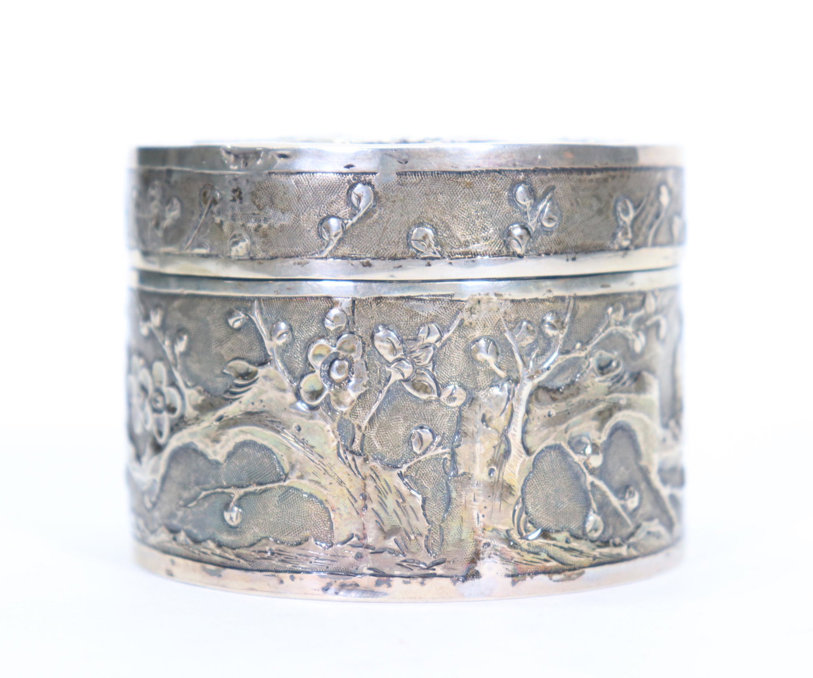 Chinese Silver Round Box: HO (HC?) Mark; 81.3G (1 of 5)