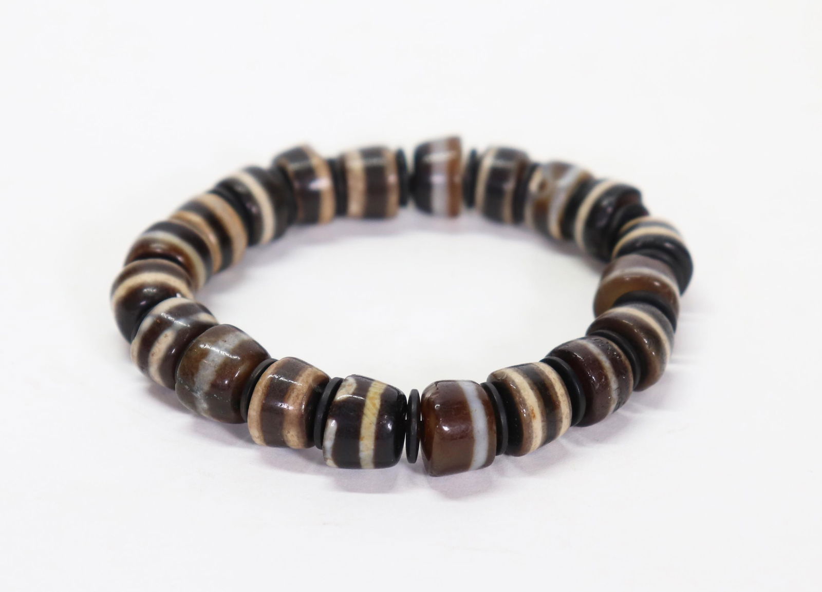 20 Tibetan Dzi Beads as Bracelet (1 of 4)