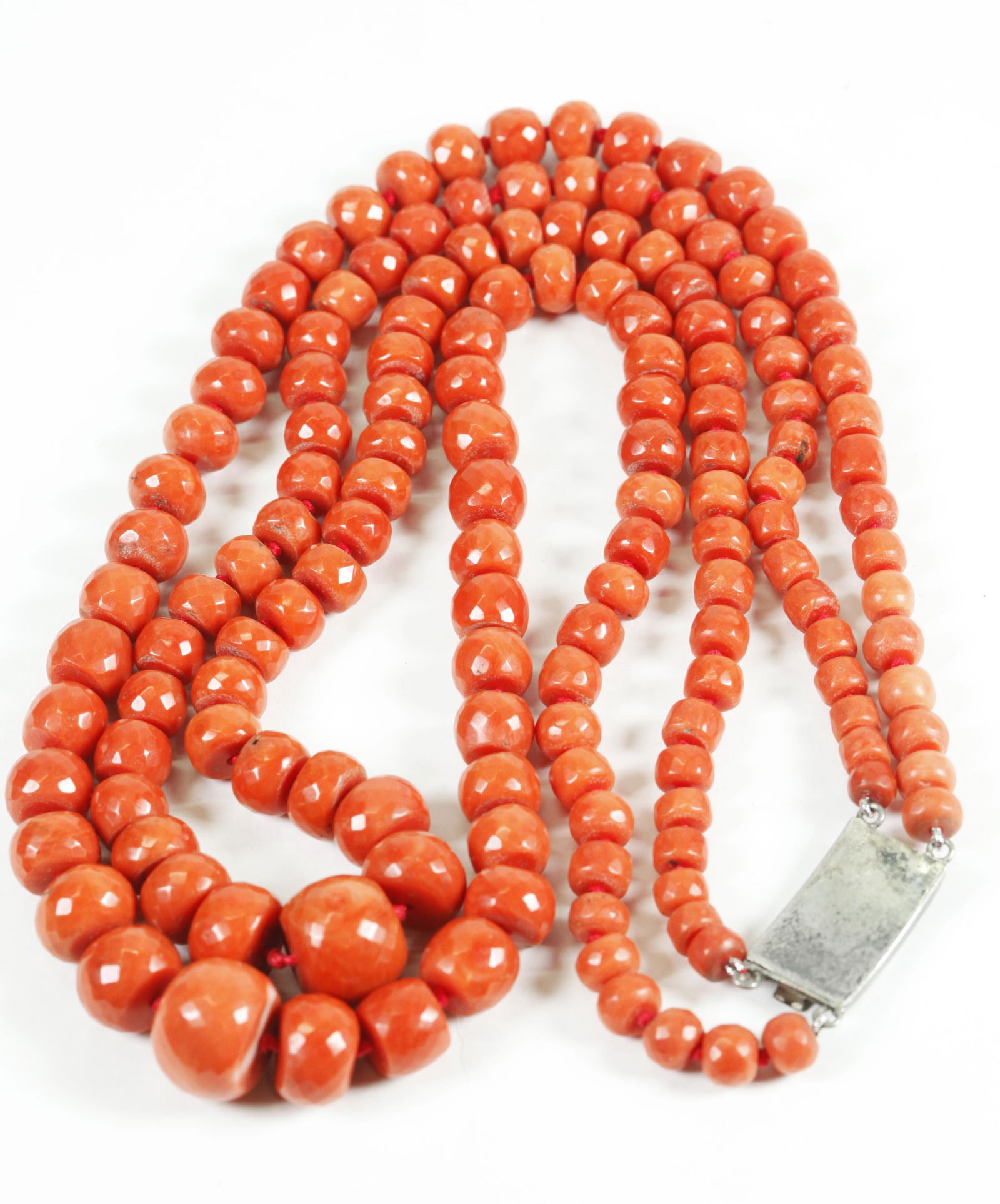 Antique Chinese 2 Strand Coral Necklace 227.5G (1 of 5)