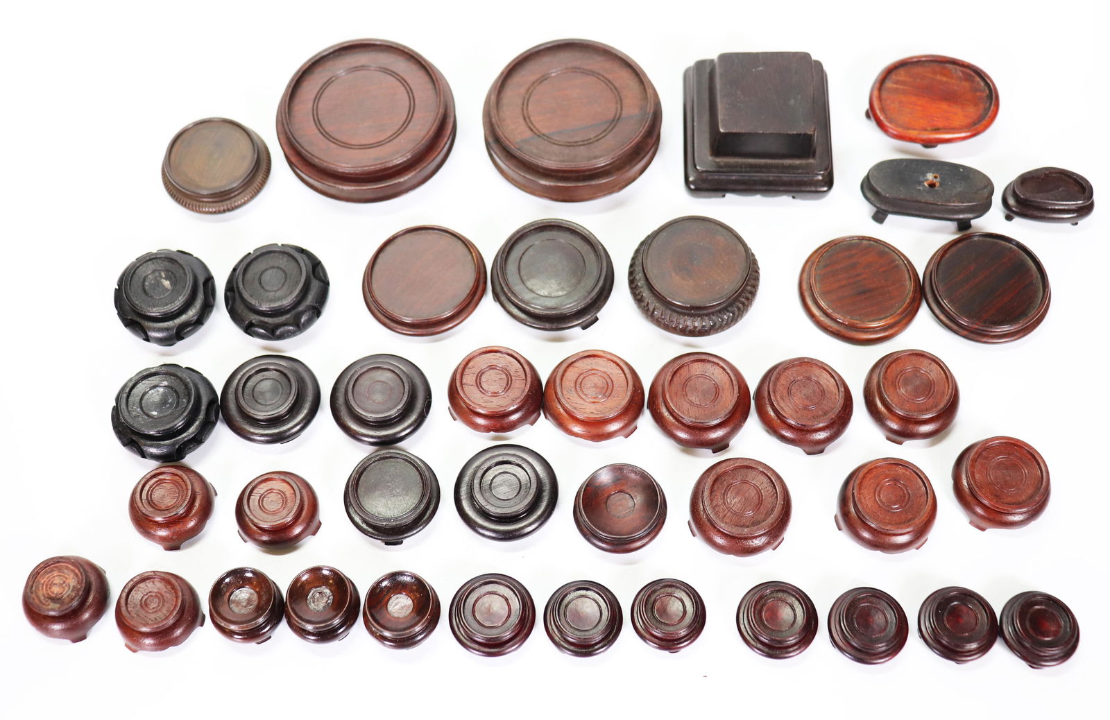 42 Chinese Hard Wood Small Stands; Many Pairs (1 of 6)